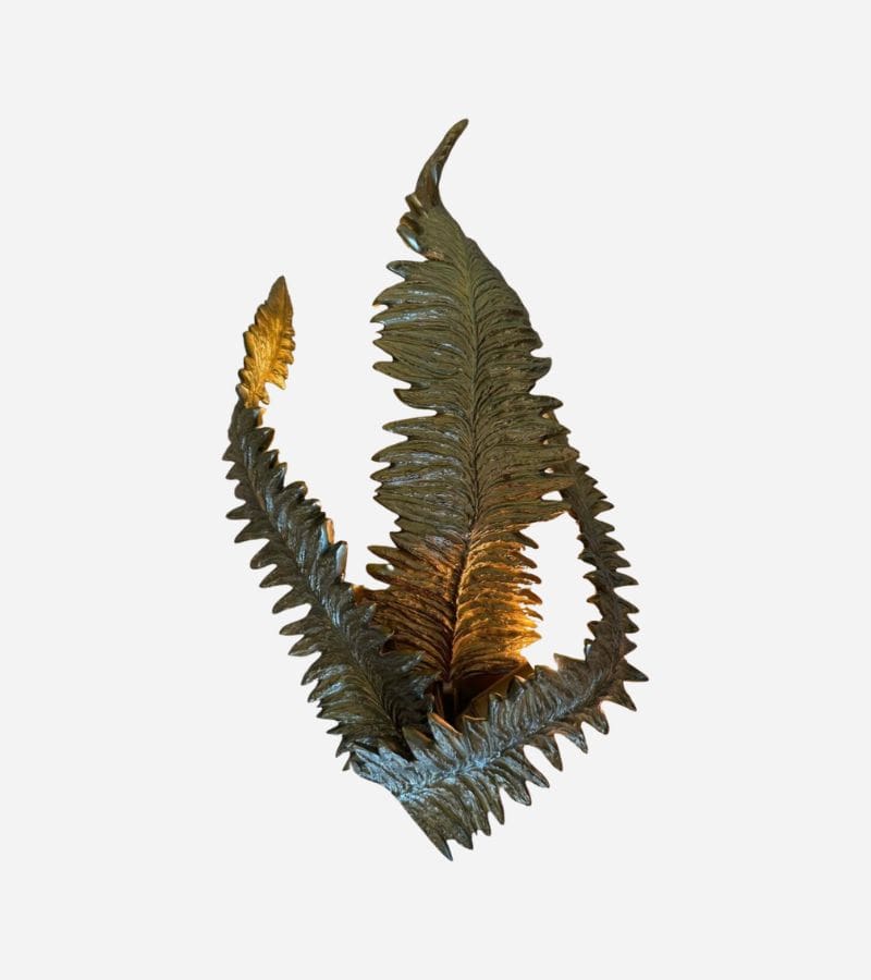 Maison Charles, Applique Fougères en bronze doré, années 1970