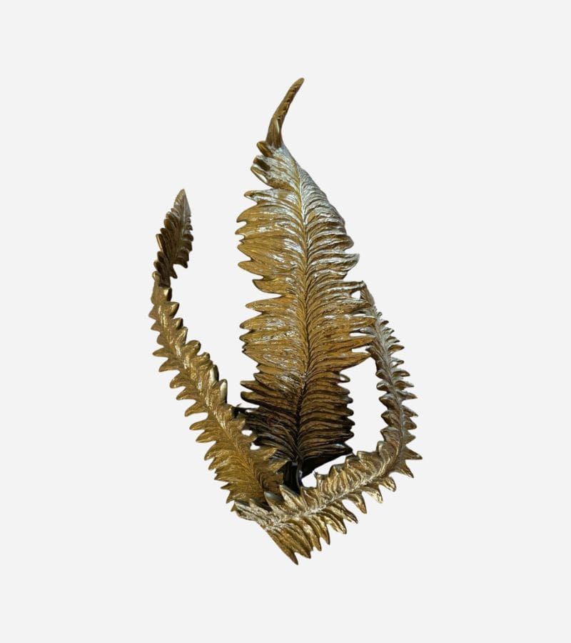 Maison Charles, Applique Fougères en bronze doré, années 1970