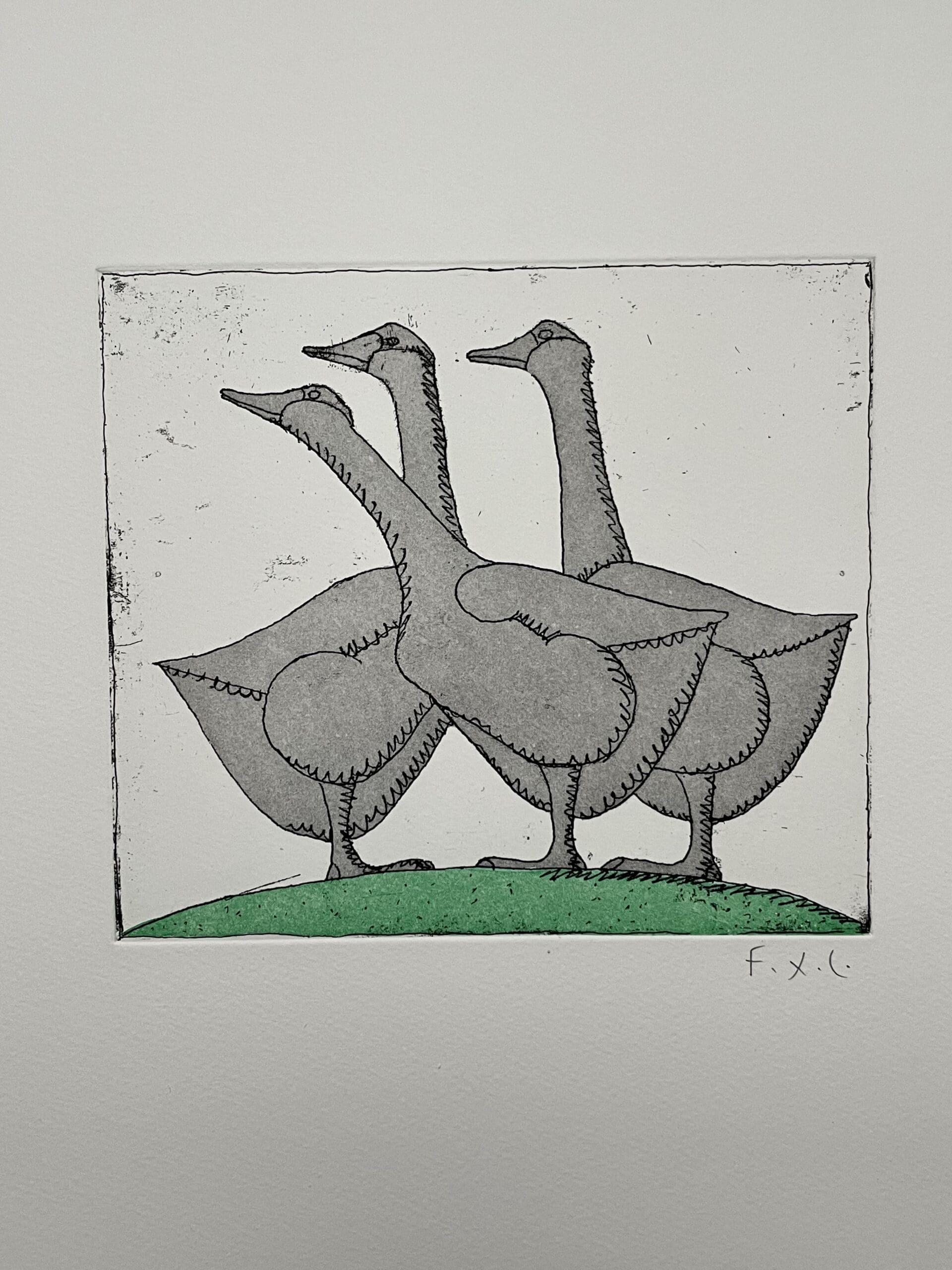 « Les Oies » par François-Xavier Lalanne : Une Rare Gravure du Bestiaire Lalanne