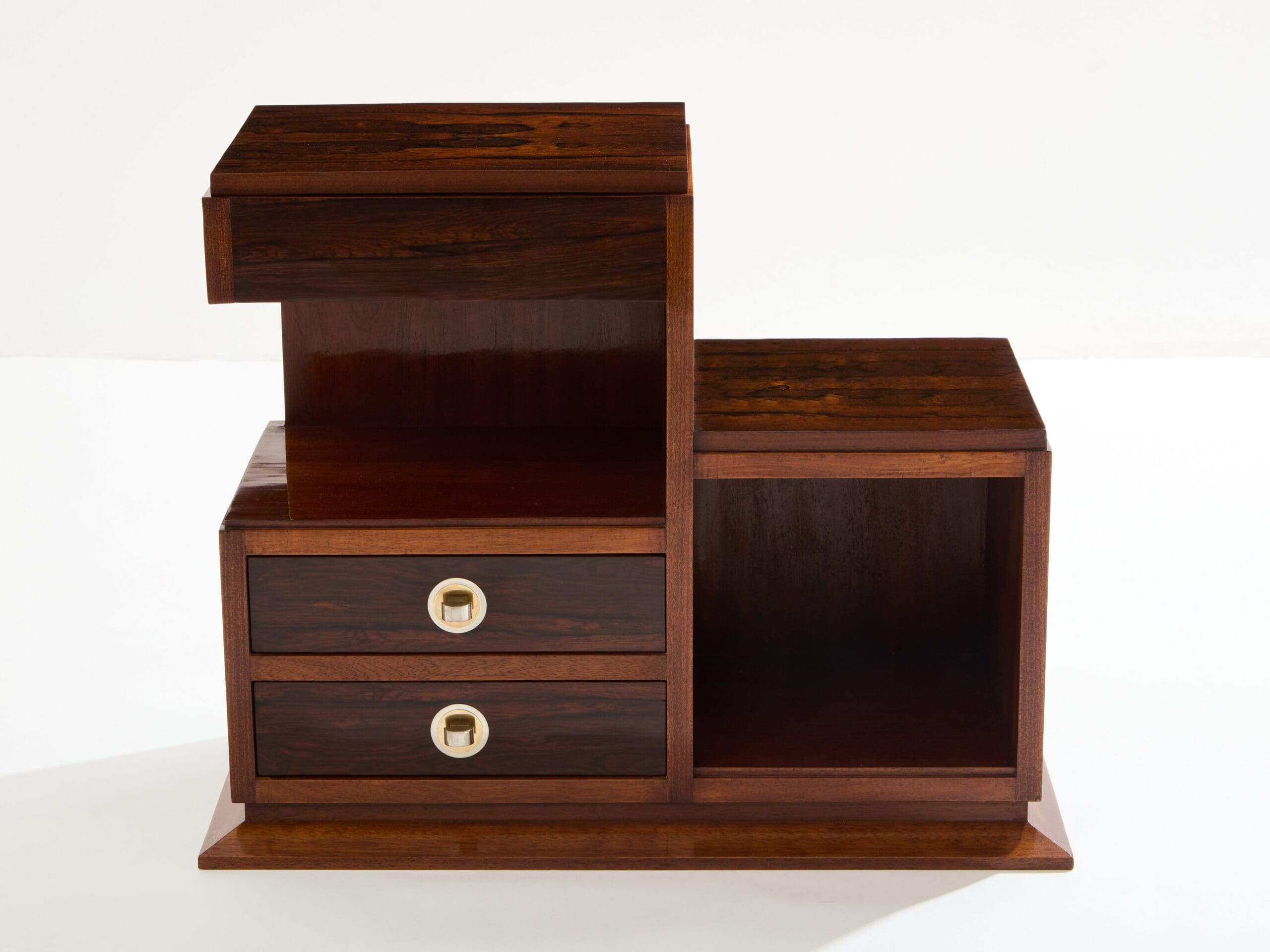 Cabinet de couture Art Déco en palissandre et laiton, 1940