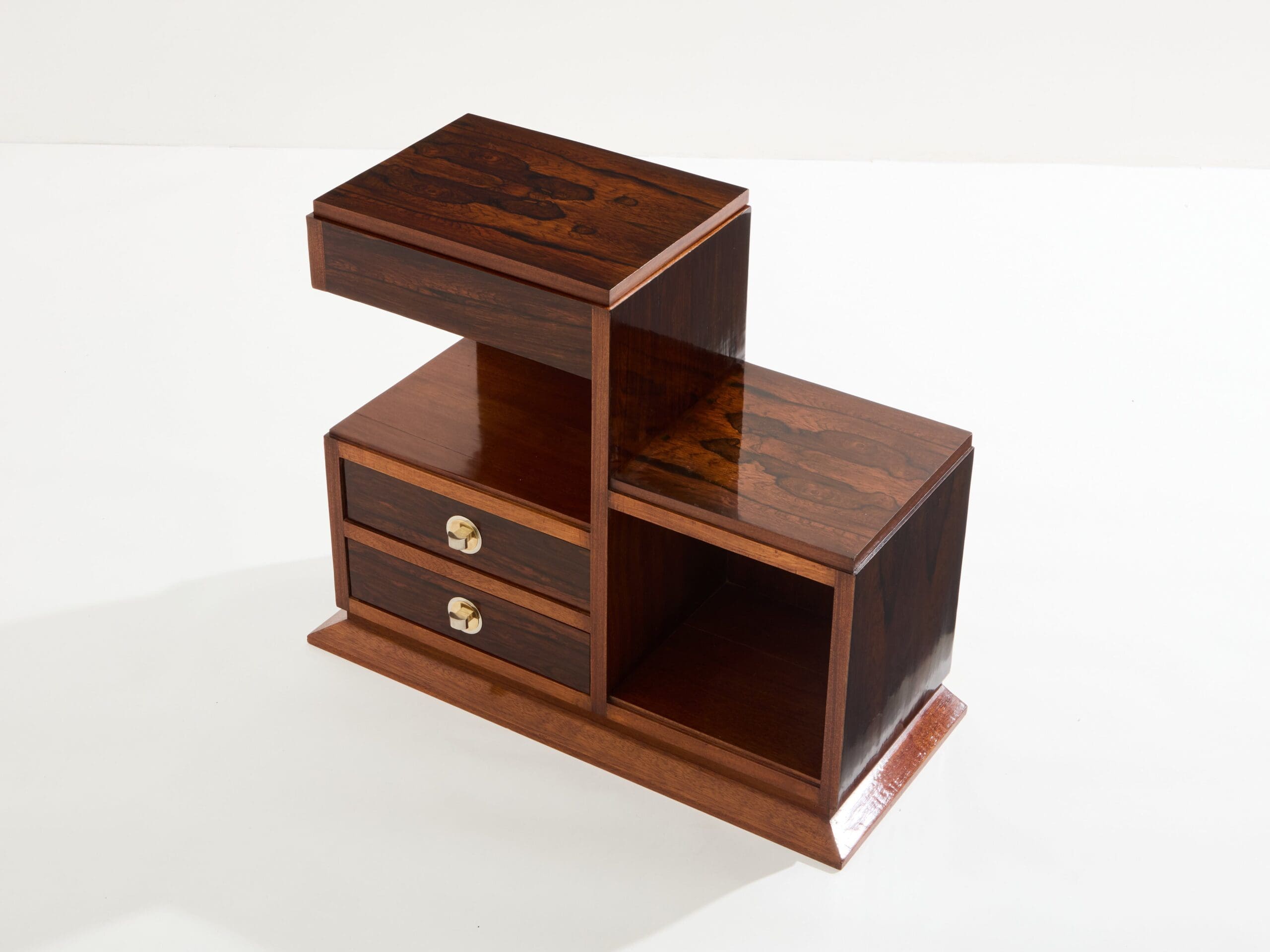 Cabinet de couture Art Déco en palissandre et laiton, 1940