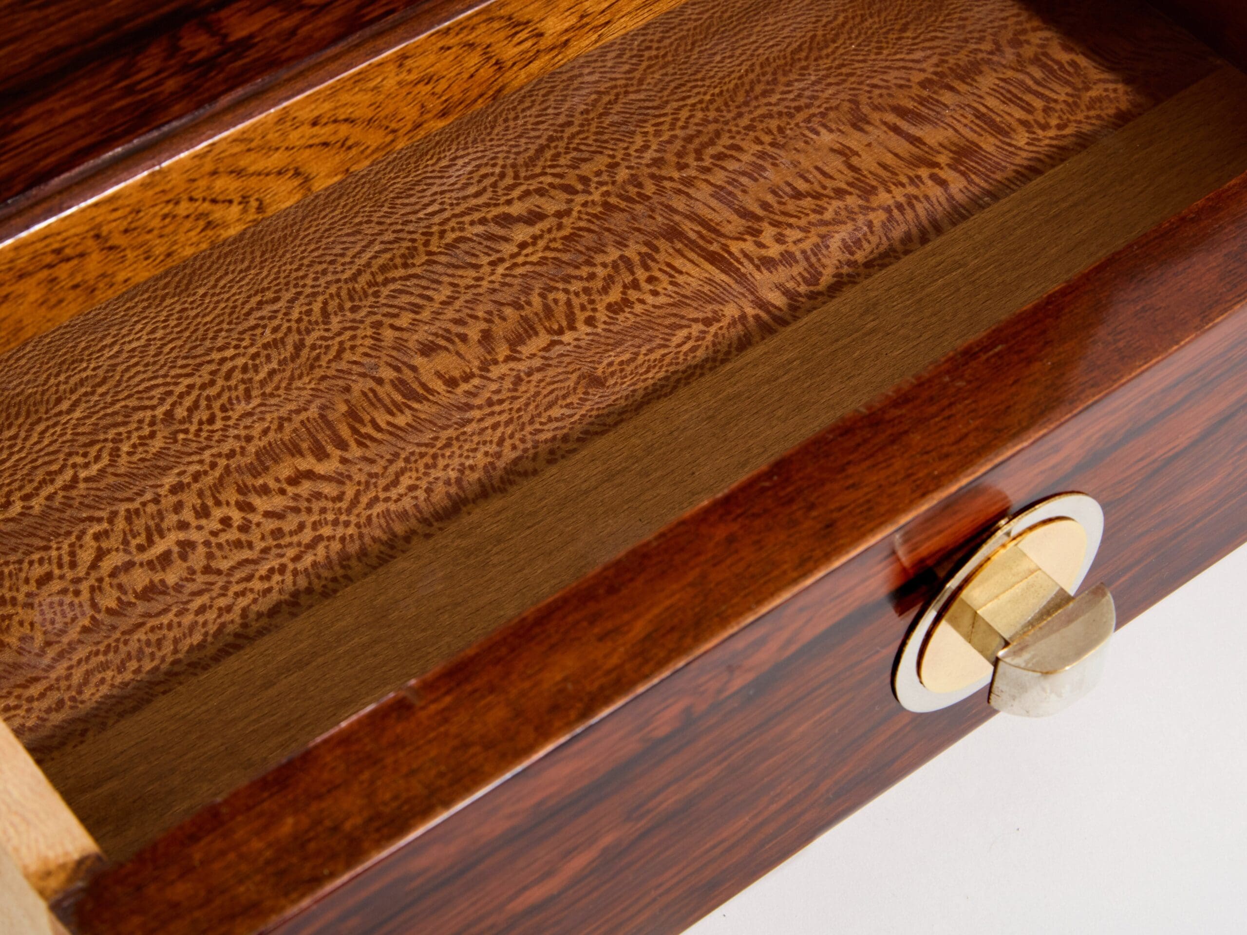 Cabinet de couture Art Déco en palissandre et laiton, 1940