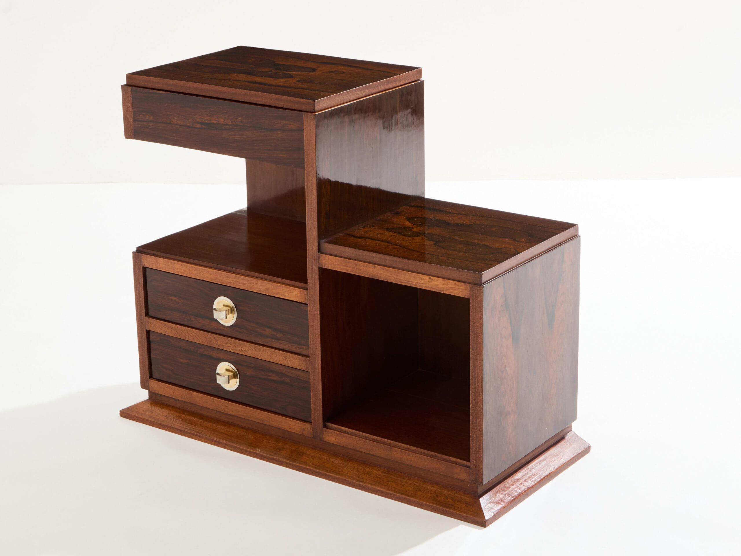 Cabinet de couture Art Déco en palissandre et laiton, 1940