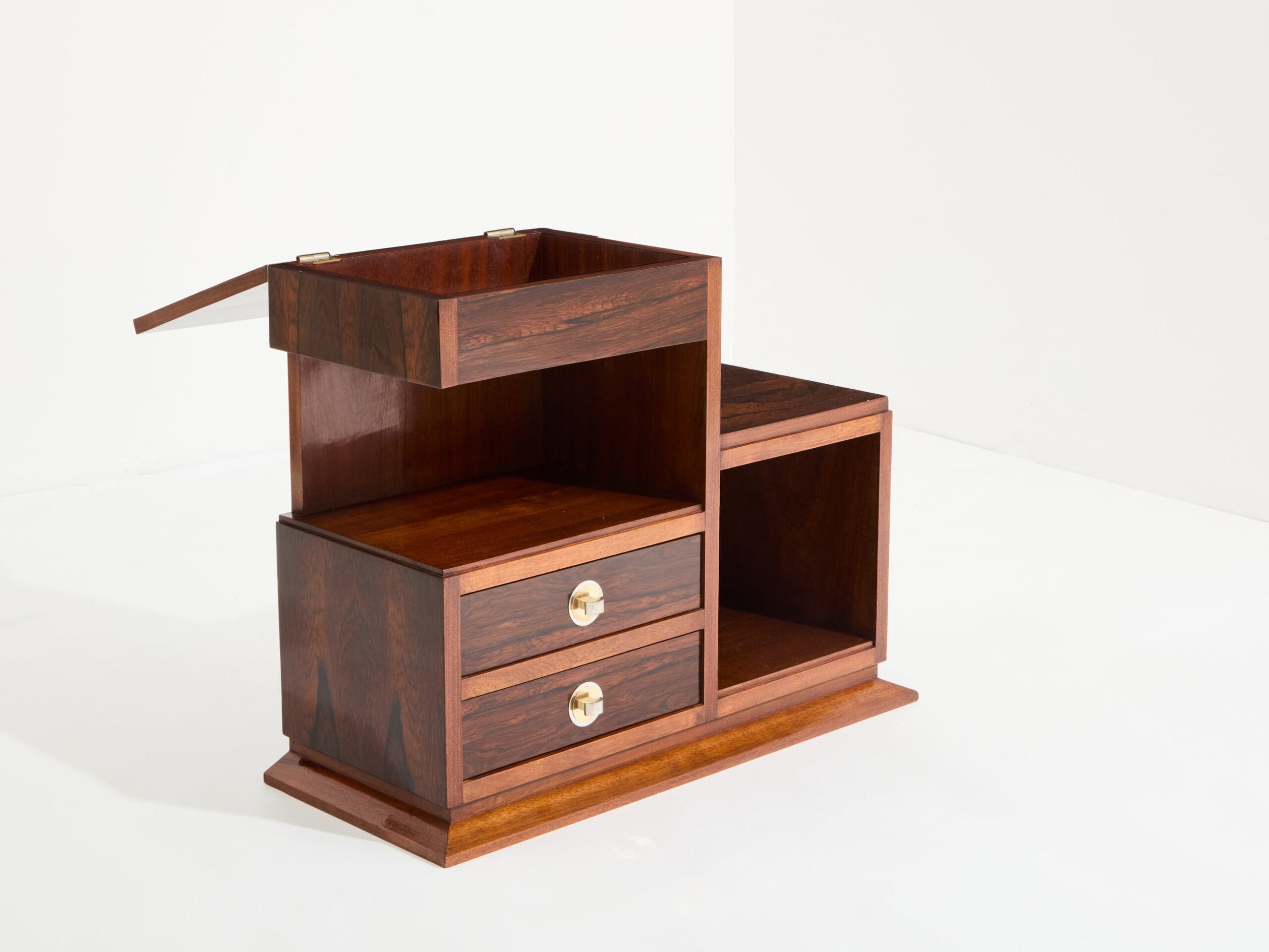 Cabinet de couture Art Déco en palissandre et laiton, 1940