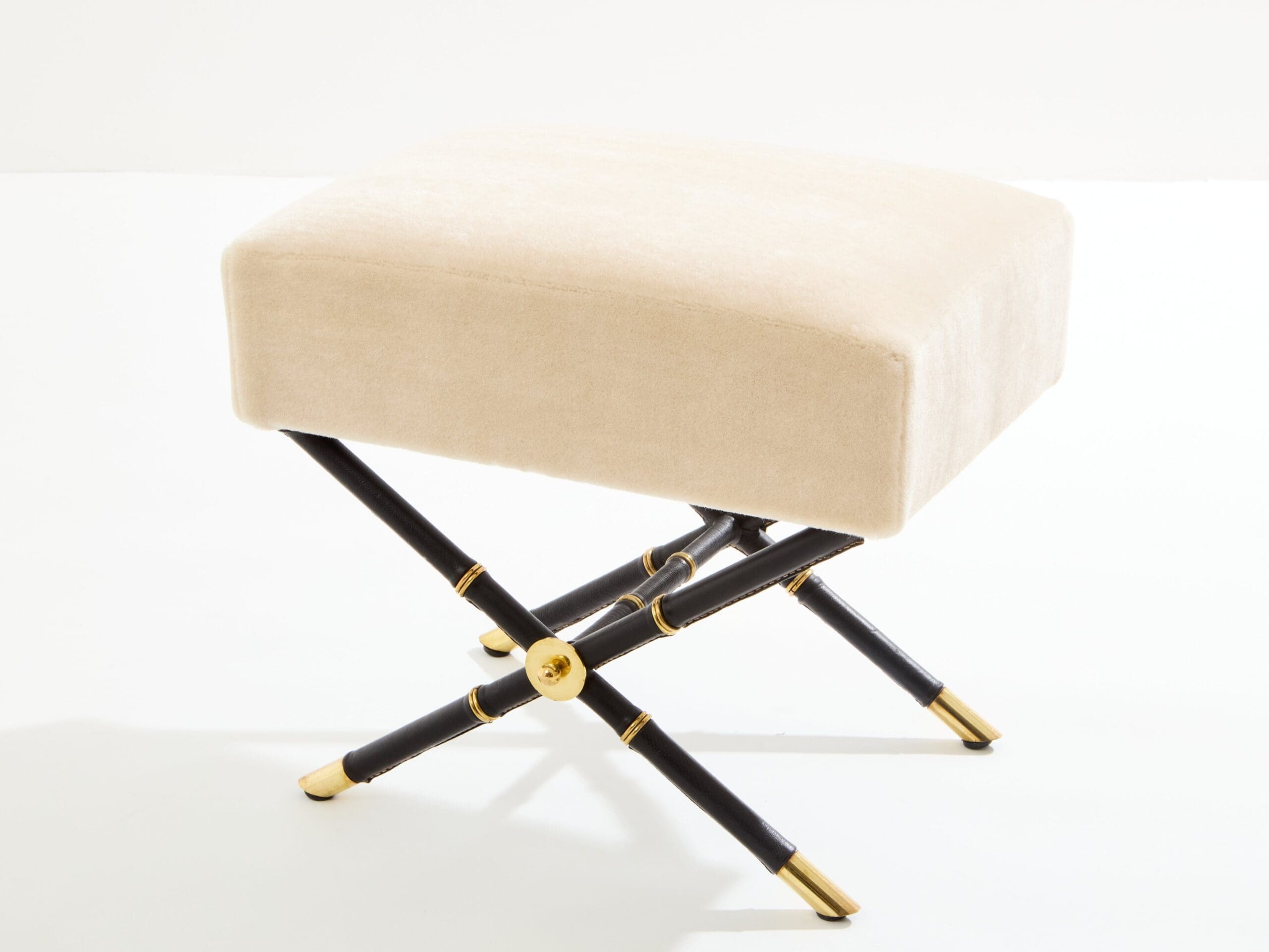 Fauteuil à bascule avec ottoman, Jacques Adnet, 1950