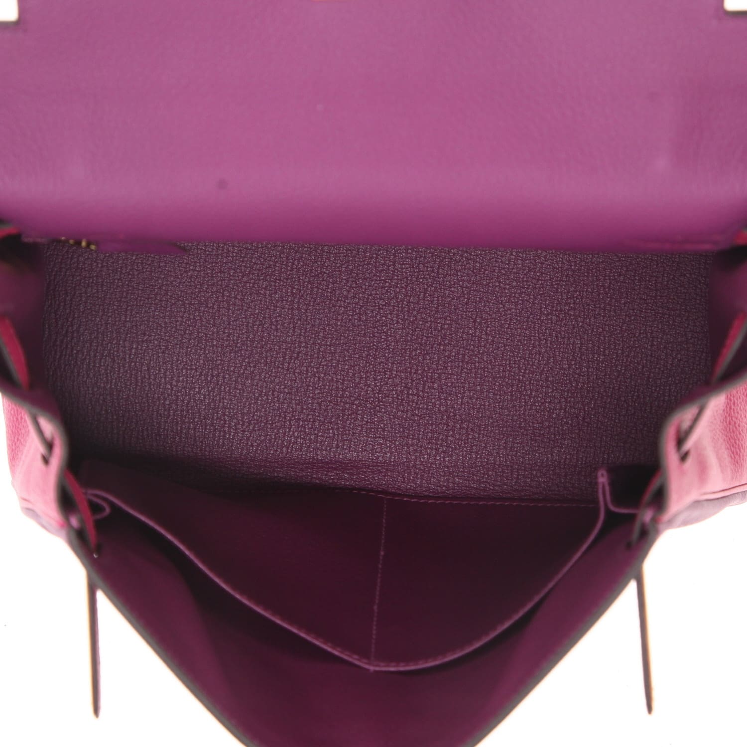 Sac à main Hermès Kelly 28 cm en cuir togo bicolore violet et rose – État comme neuf