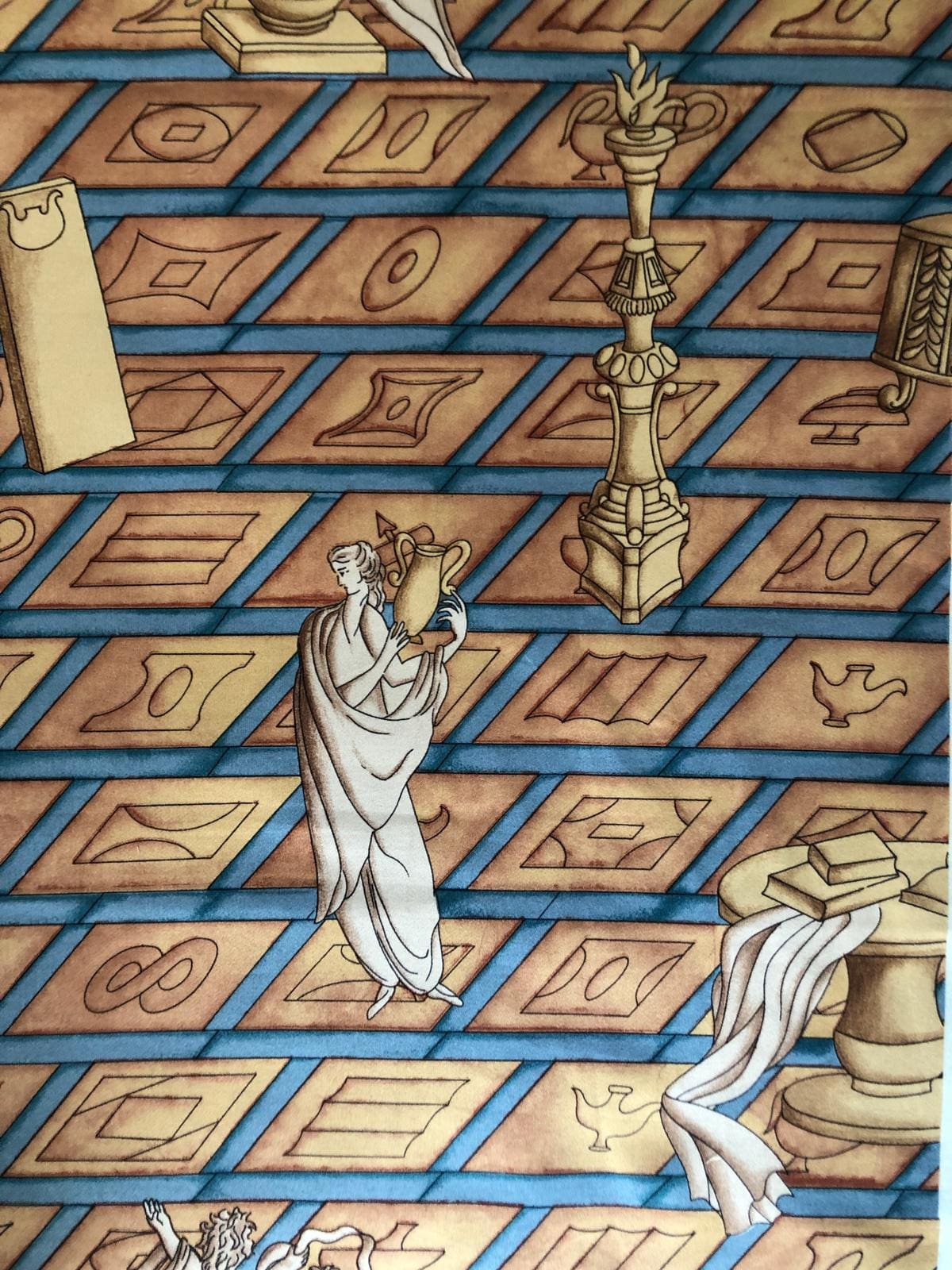 Panneau de Tissu « Conversazione Classica » : Chef-d’œuvre Textile de Gio Ponti pour Avigdor