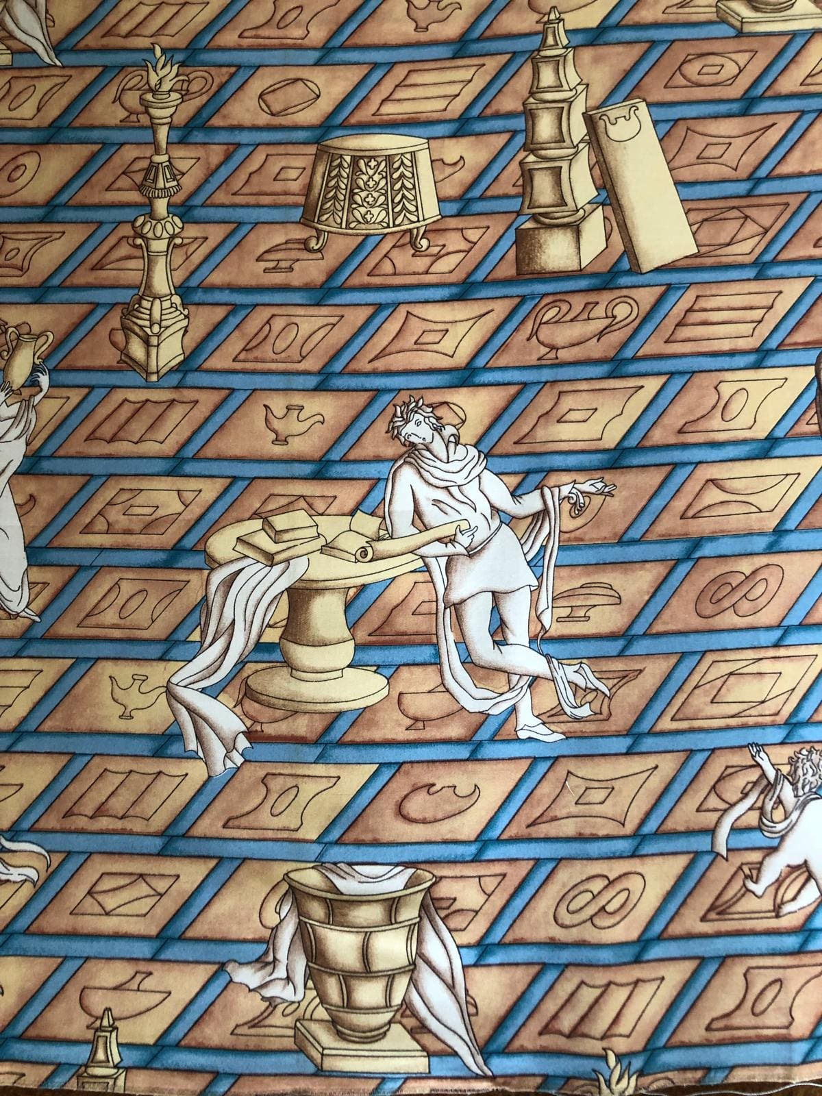 Panneau de Tissu « Conversazione Classica » : Chef-d’œuvre Textile de Gio Ponti pour Avigdor