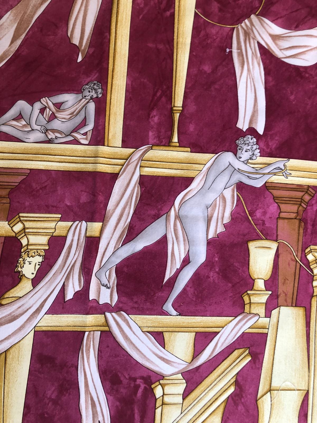 Panneau de Tissu « La Casa degli Efebi » : Une Œuvre Rare de Gio Ponti pour Avigdor