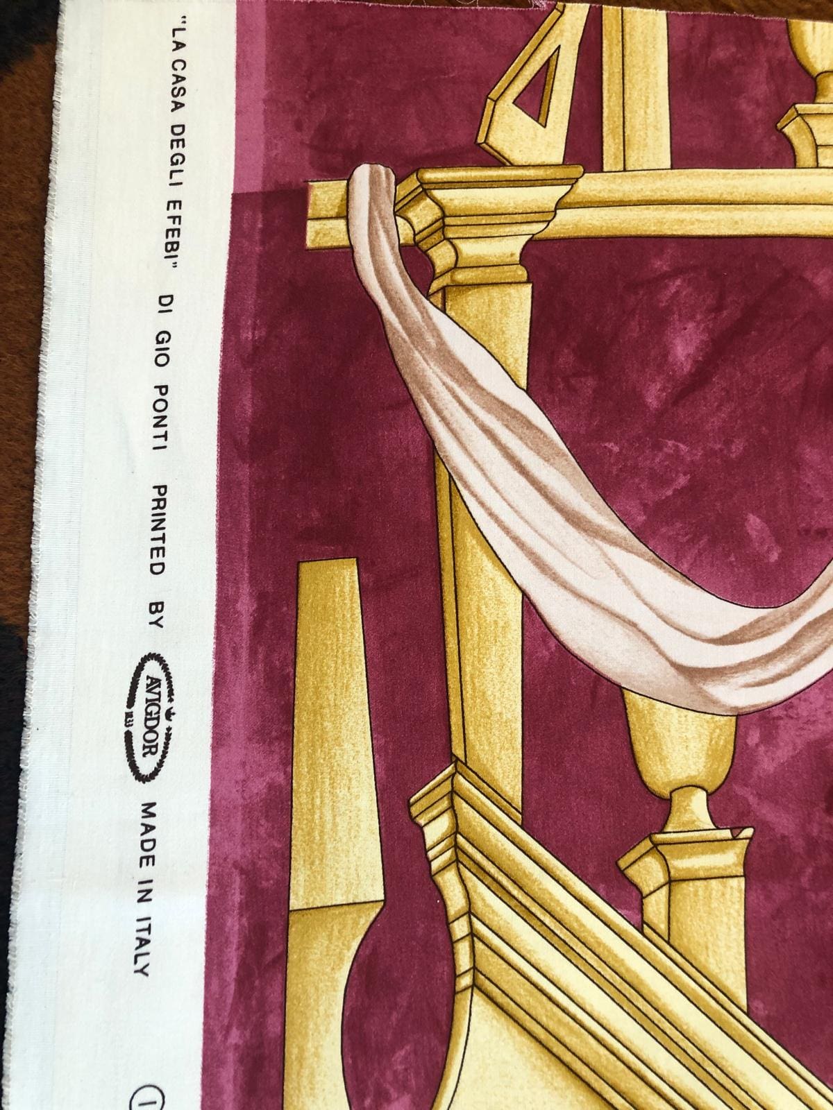 Panneau de Tissu « La Casa degli Efebi » : Une Œuvre Rare de Gio Ponti pour Avigdor