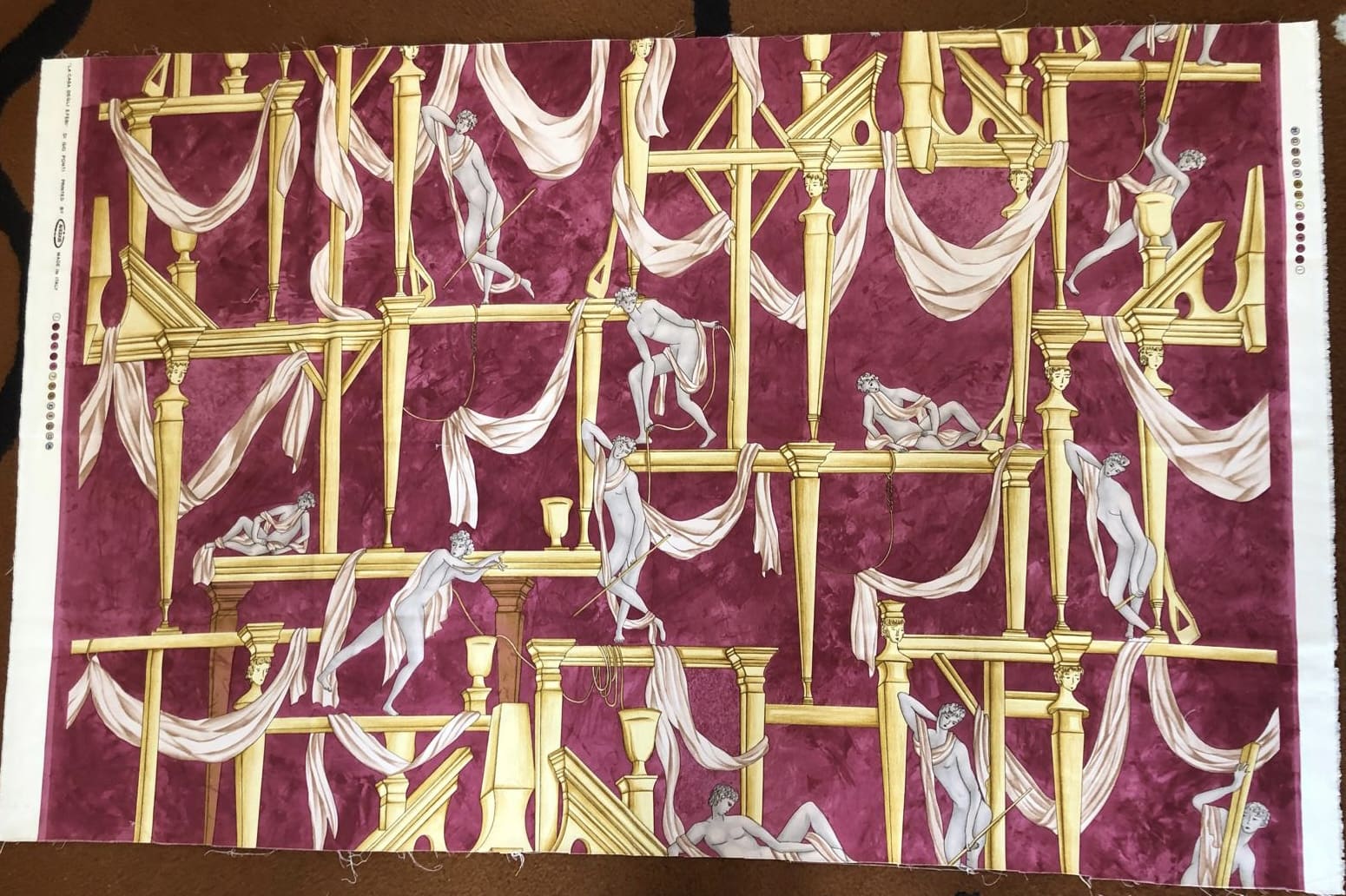 Panneau de Tissu « La Casa degli Efebi » : Une Œuvre Rare de Gio Ponti pour Avigdor