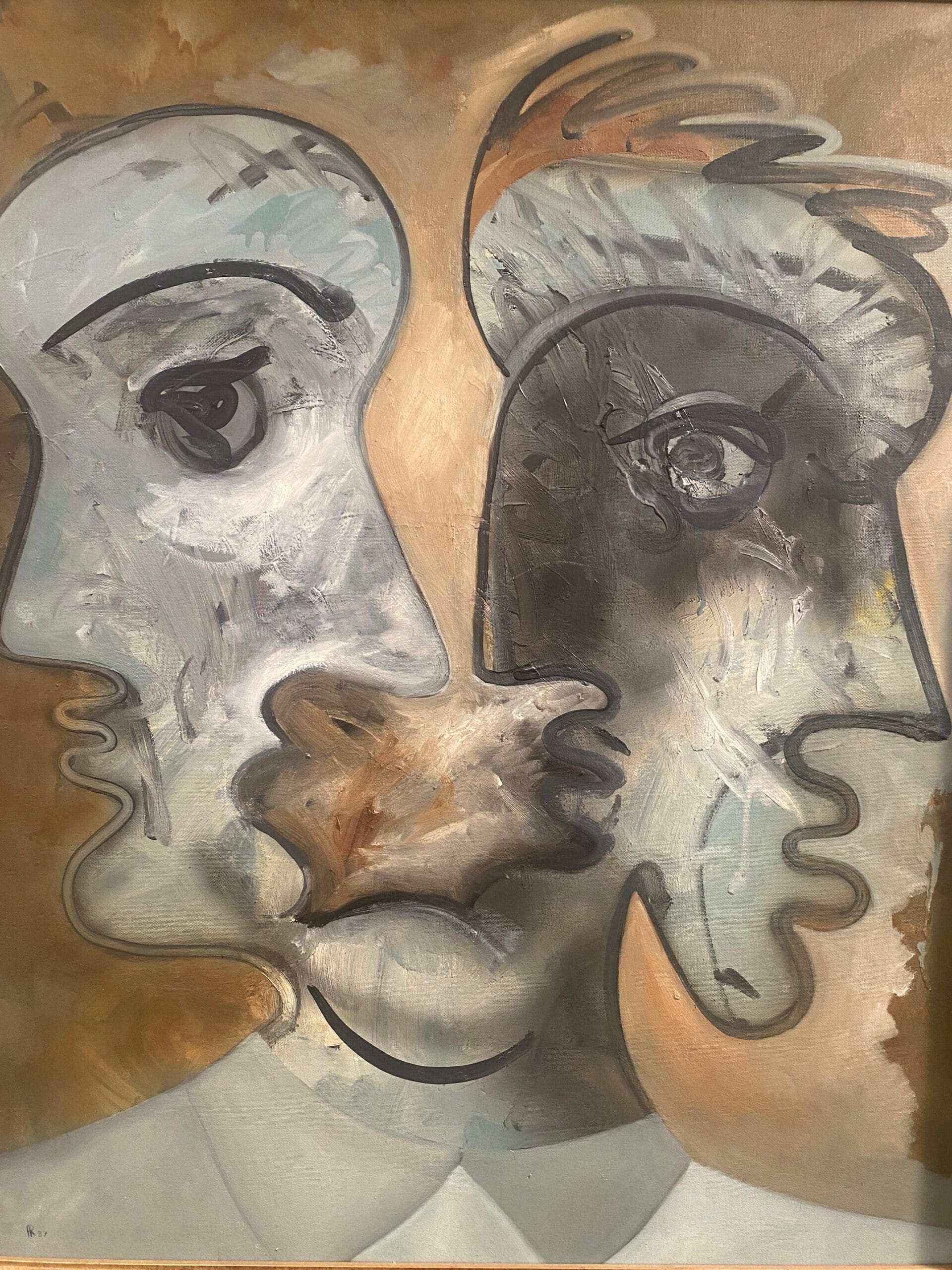 Alain Rothstein – Double Visage, huile sur toile (1987)