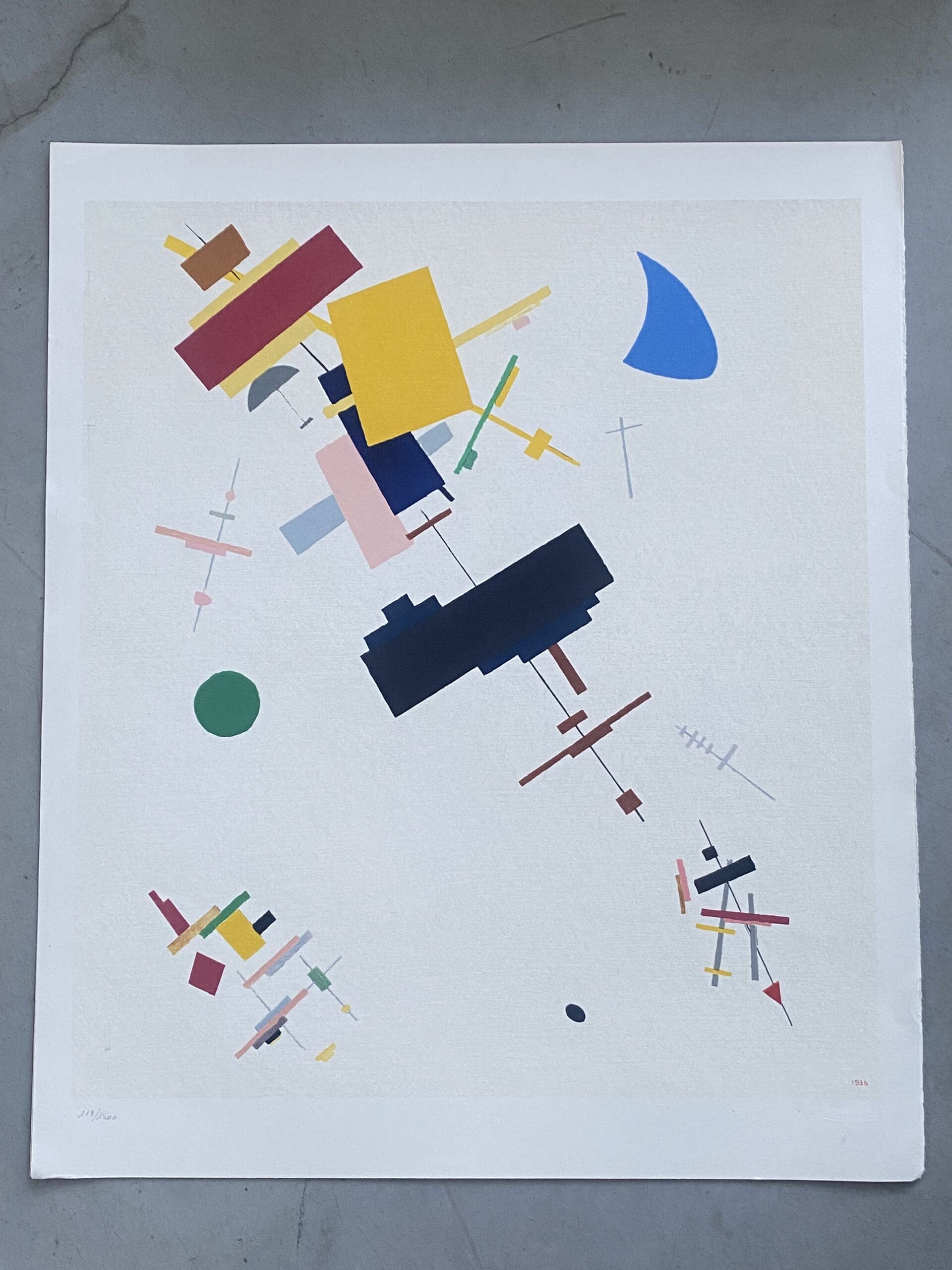 Kasimir Malevitch – « Composition Suprématiste » (1916) – Lithographie c. 1980