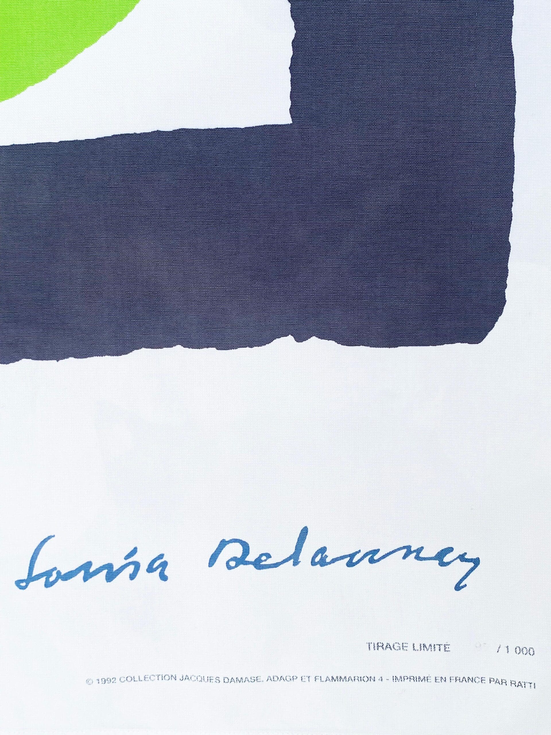 Sonia Delaunay (d’après) – Sérigraphie sur tissu  Jeux d’Enfants (1992)