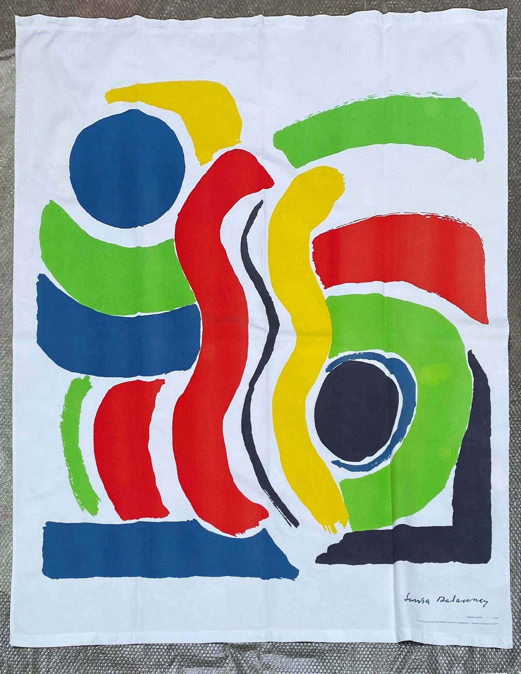 Sonia Delaunay (d’après) – Sérigraphie sur tissu  Jeux d’Enfants (1992)