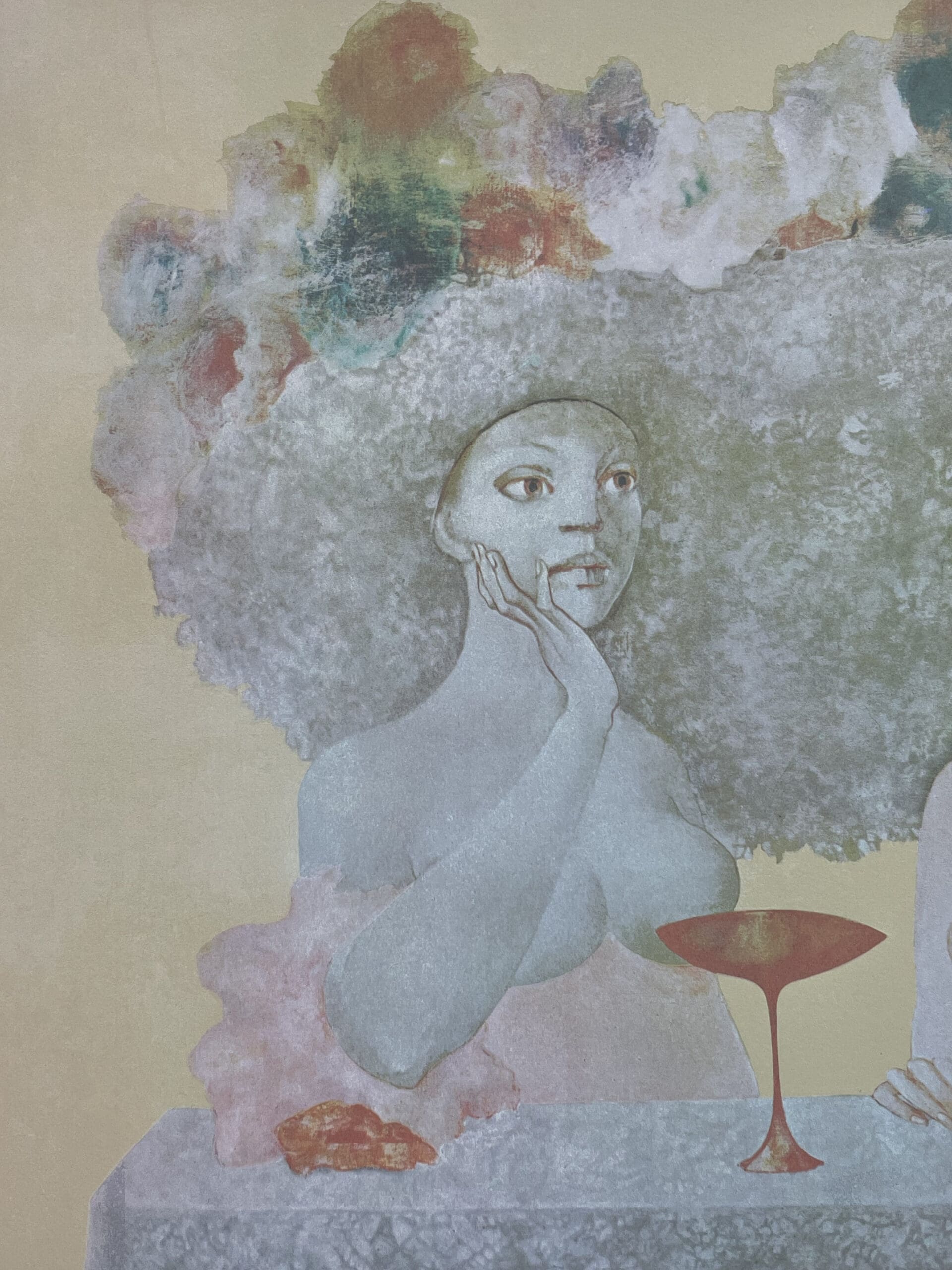 Sérigraphie Rare de Leonor Fini, Circa 1970 – Les Chapeaux Fleuris