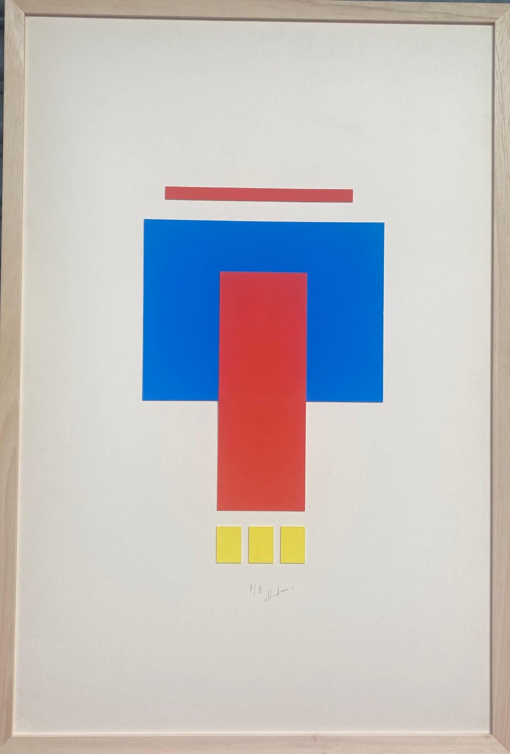 Peinture Géométrique d’Albert Chubac (1925-2008) : Une Œuvre Abstraite Unique