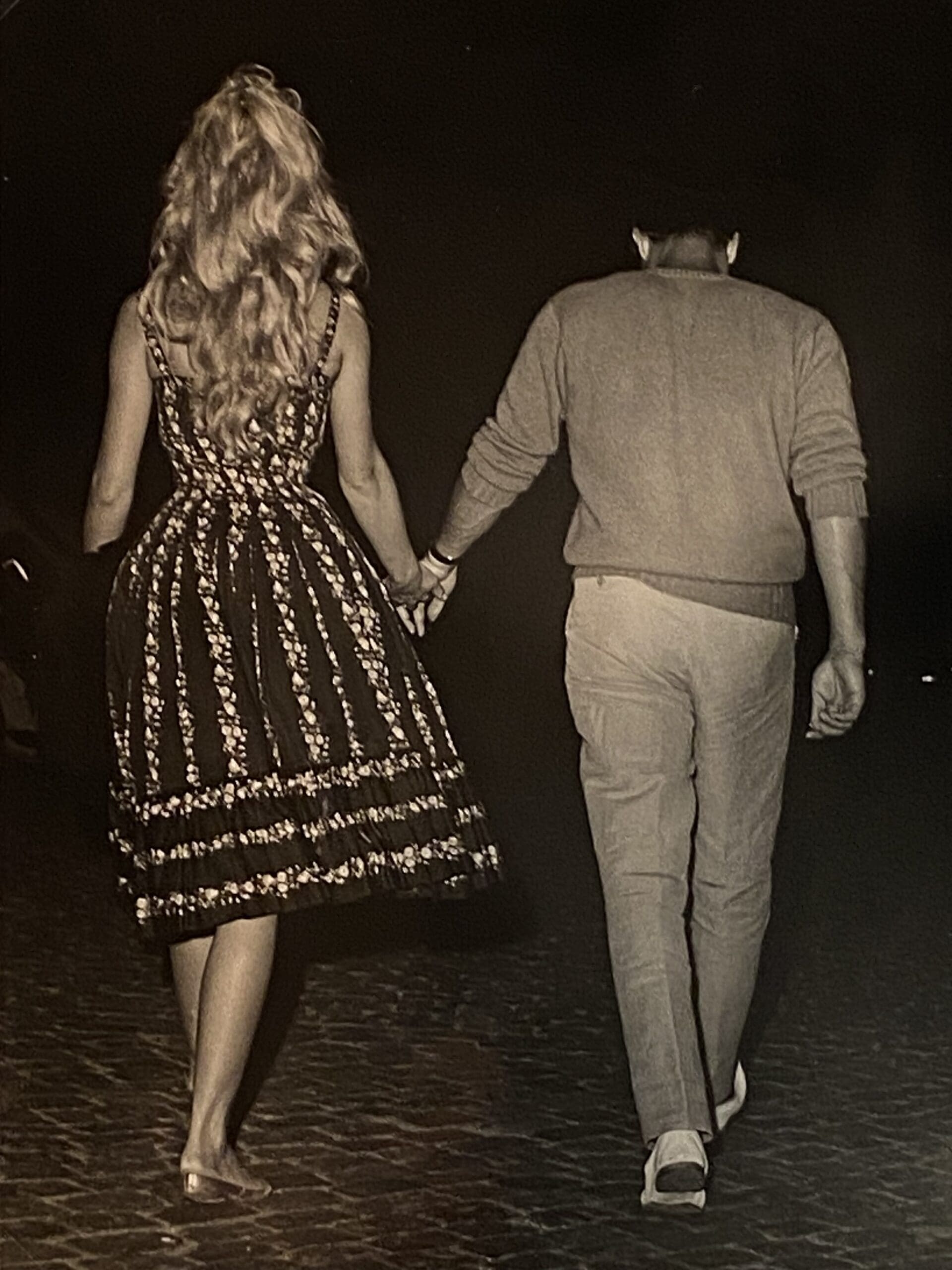 Photo argentique unique de Brigitte Bardot et Sacha Distel, 1958
