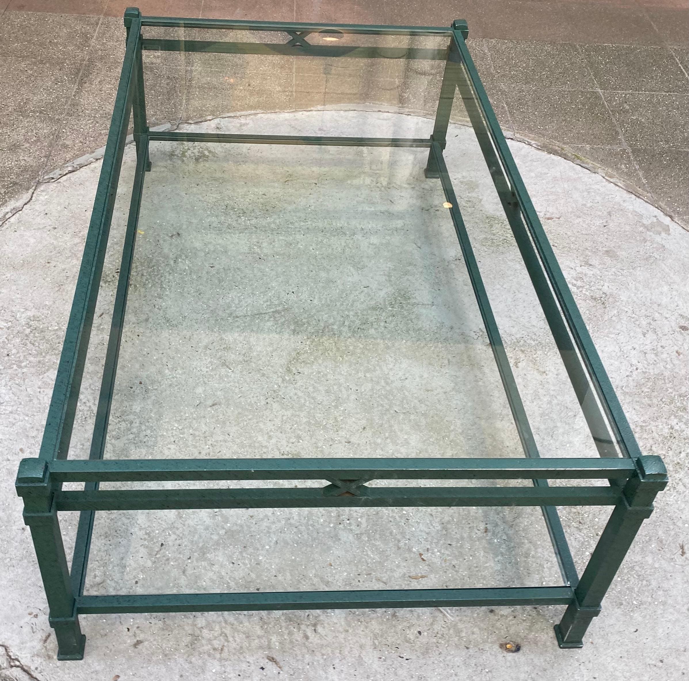 Table basse Pierre Vandel – Verre et fer, 1970