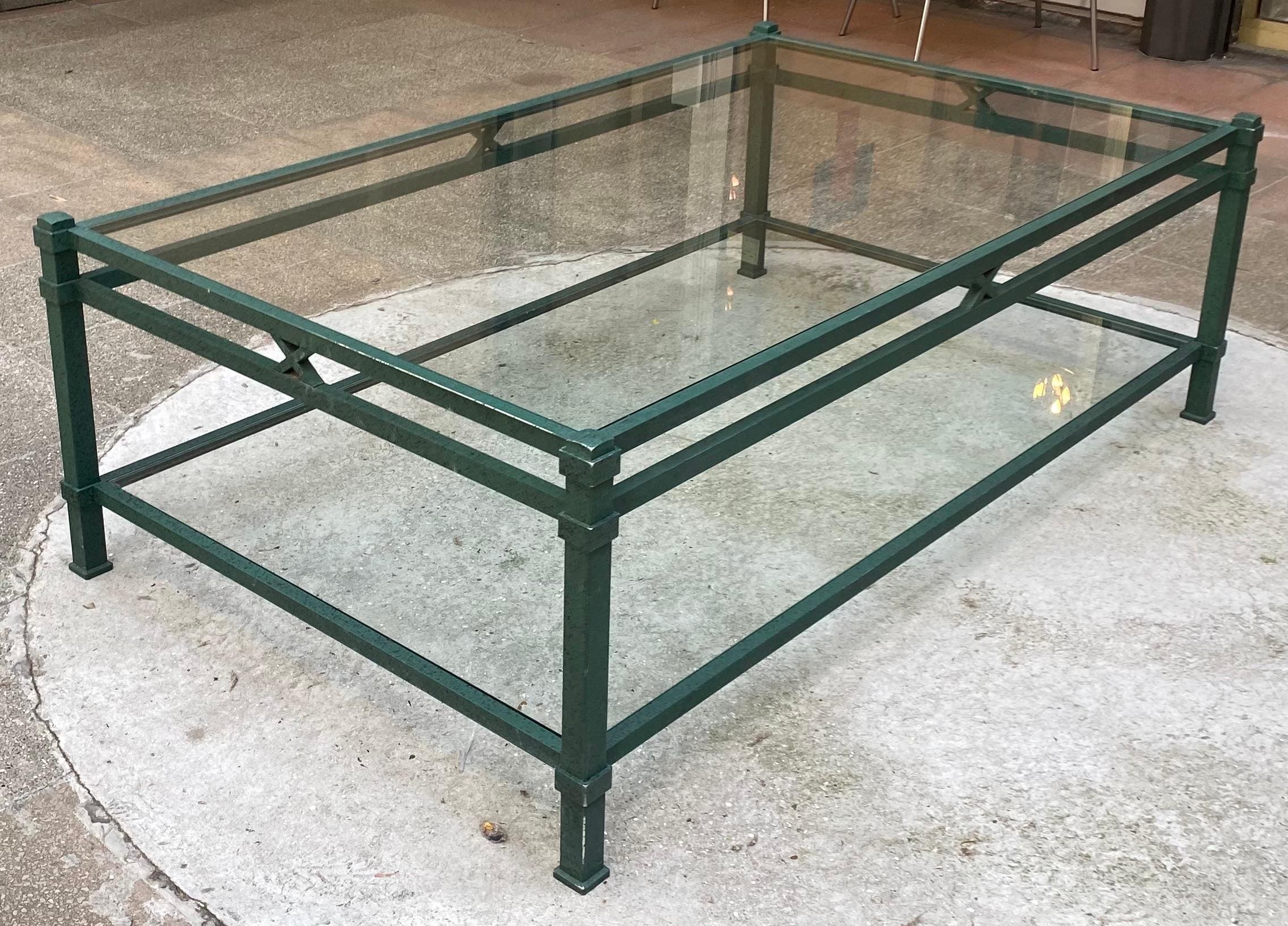 Table basse Pierre Vandel – Verre et fer, 1970