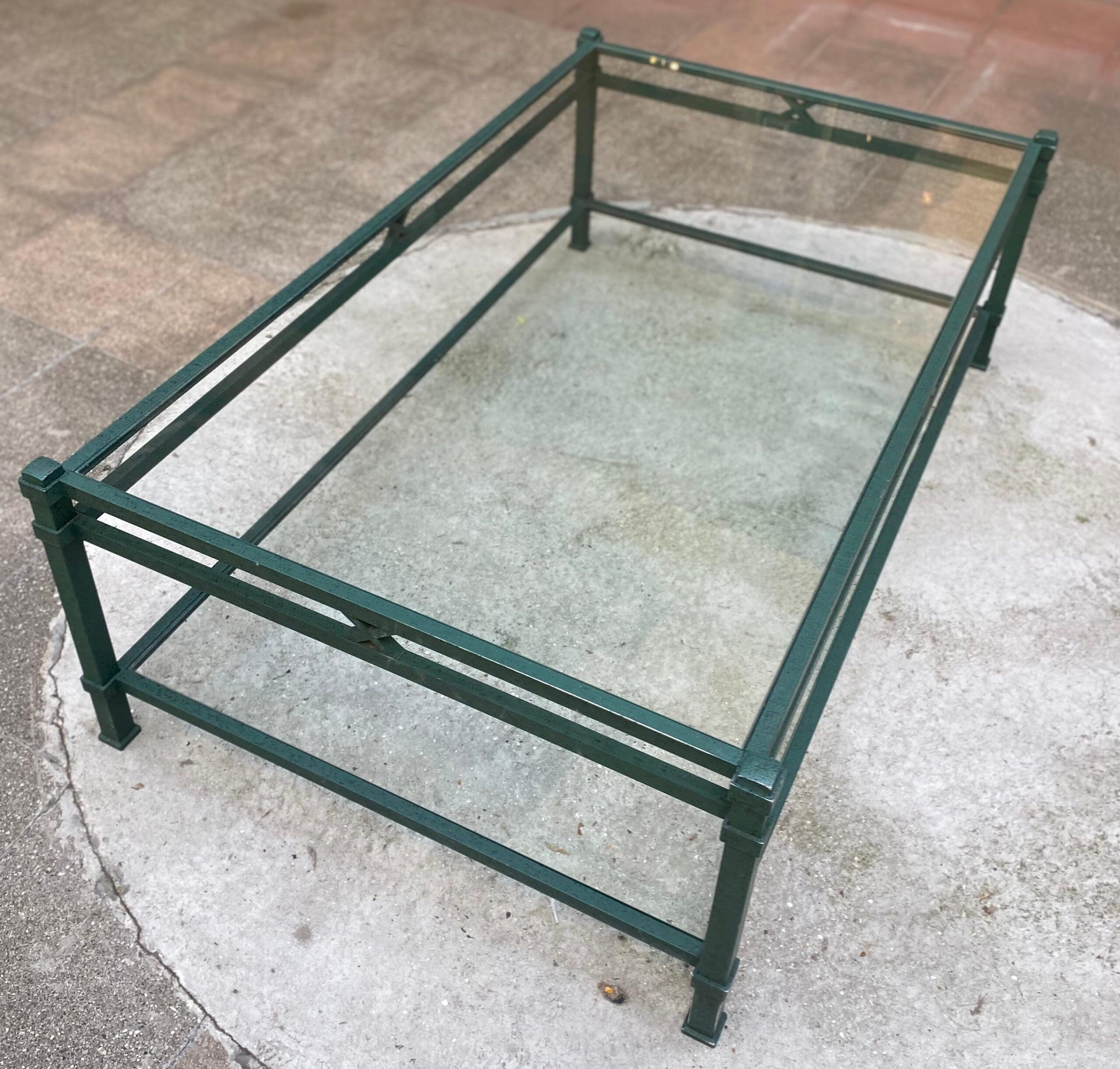 Table basse Pierre Vandel – Verre et fer, 1970