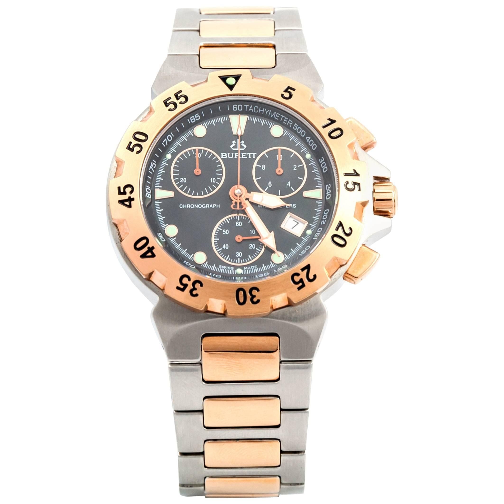 Montre Chrono Burrett en Acier et Orb