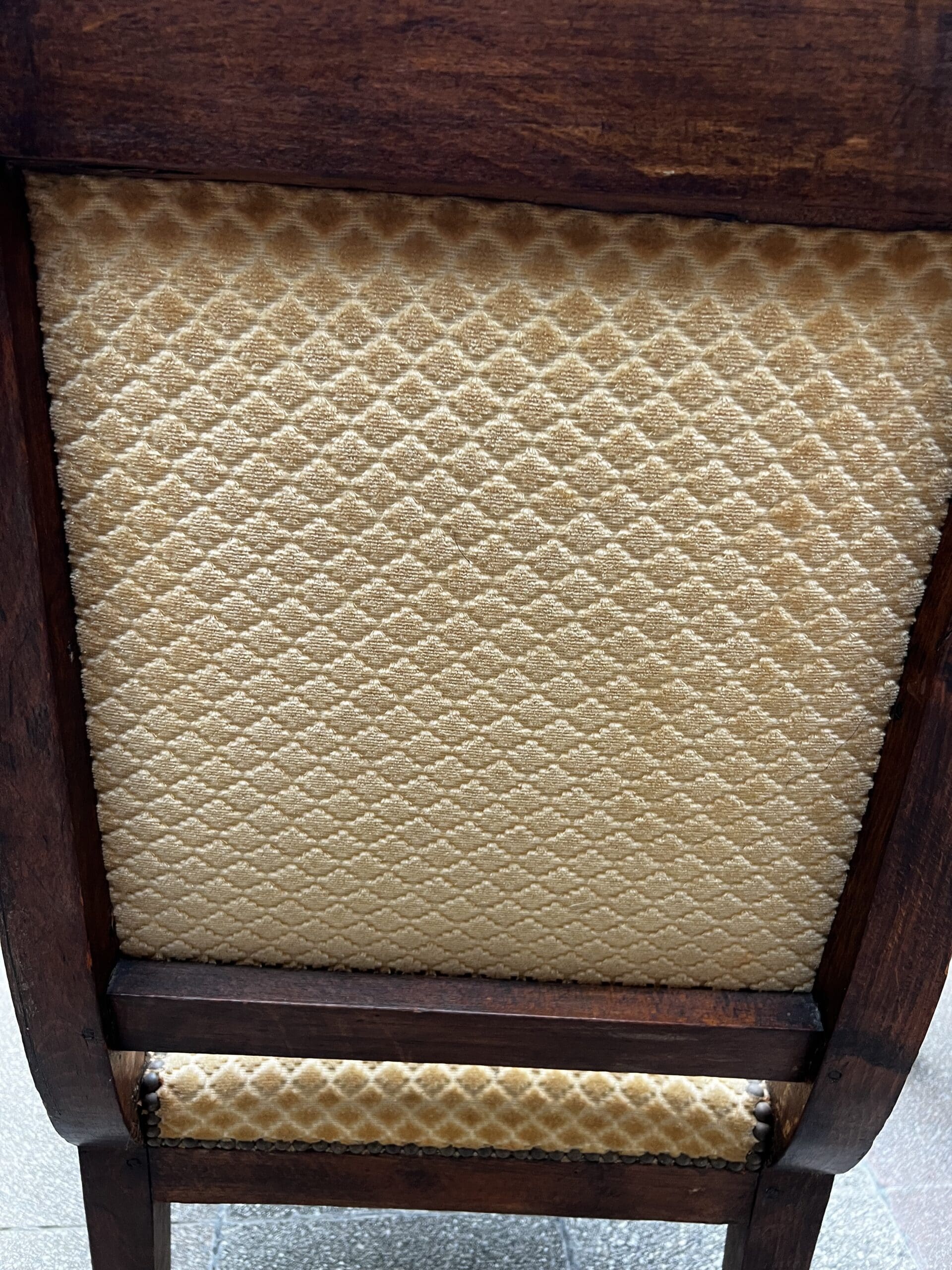 Fauteuils Directoire 18e Bois Massif Damassé Doré