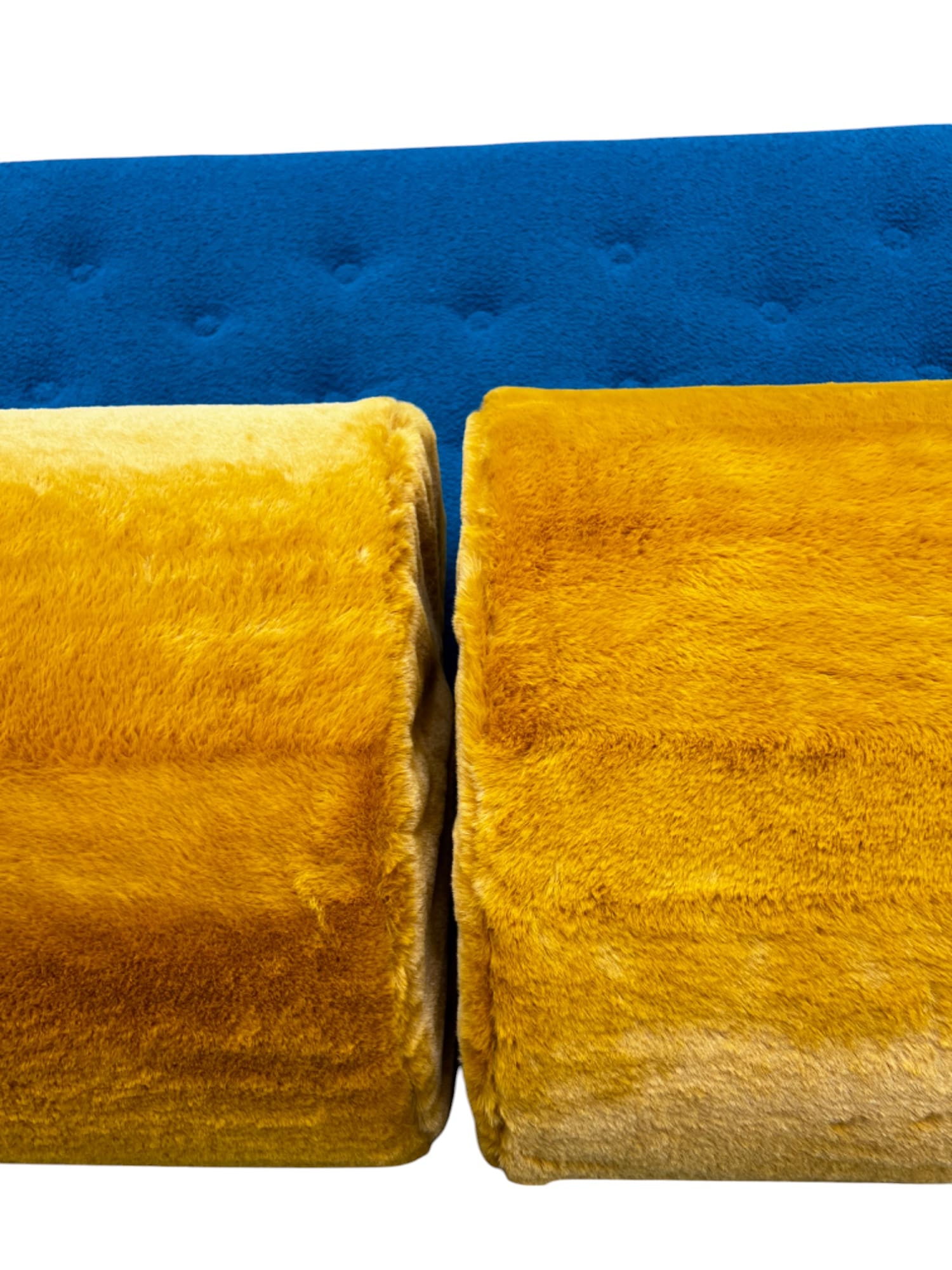 Canapé GAE AULENTI « One Off » – Design italien 1970, métal chromé et velours
