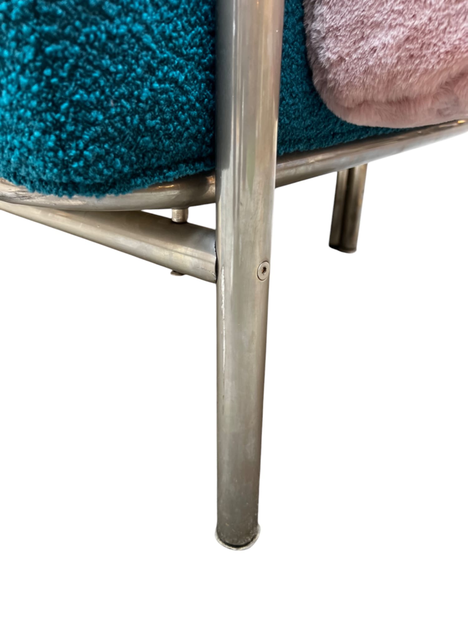 Canapé GAE AULENTI « One Off » – Design italien 1970, métal chromé et velours