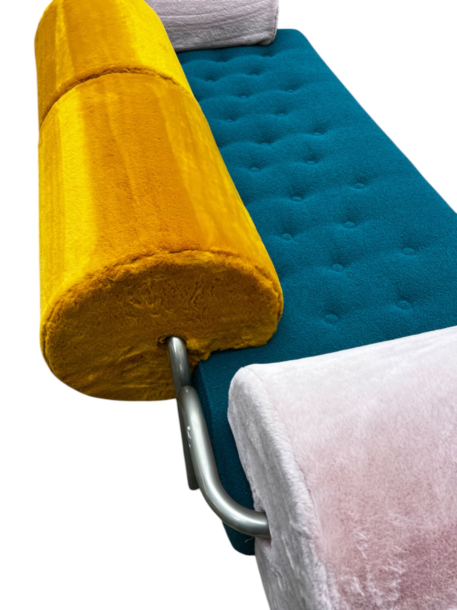 Canapé GAE AULENTI « One Off » – Design italien 1970, métal chromé et velours