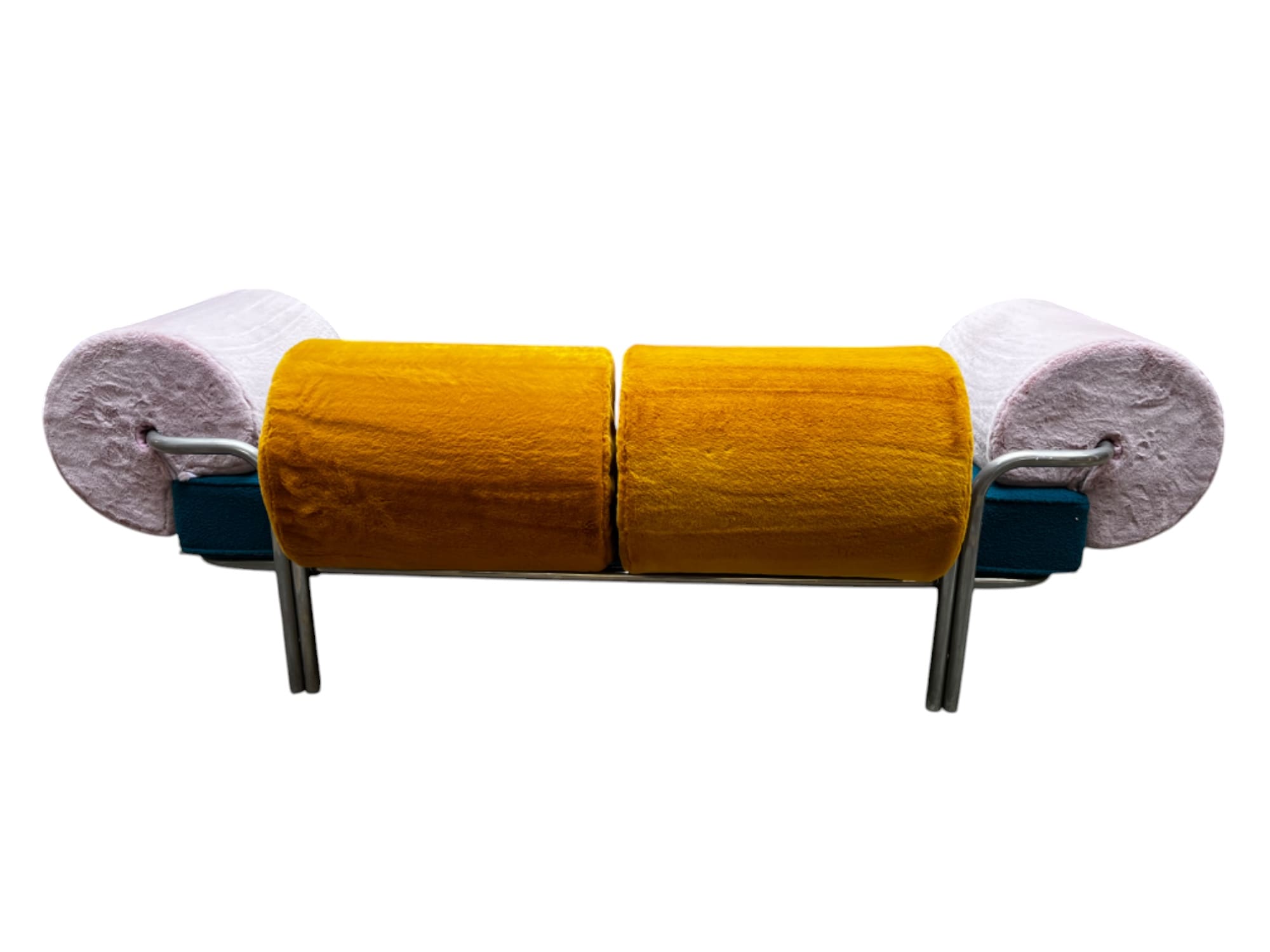 Canapé GAE AULENTI « One Off » – Design italien 1970, métal chromé et velours