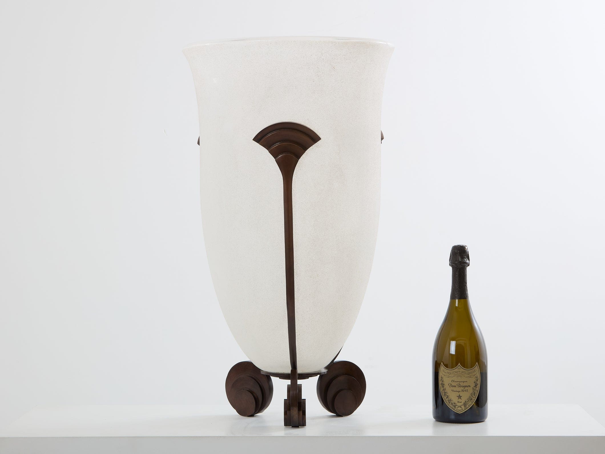 Grand vase Art Déco en verre dépoli de Karl Springer pour Seguso (1980)