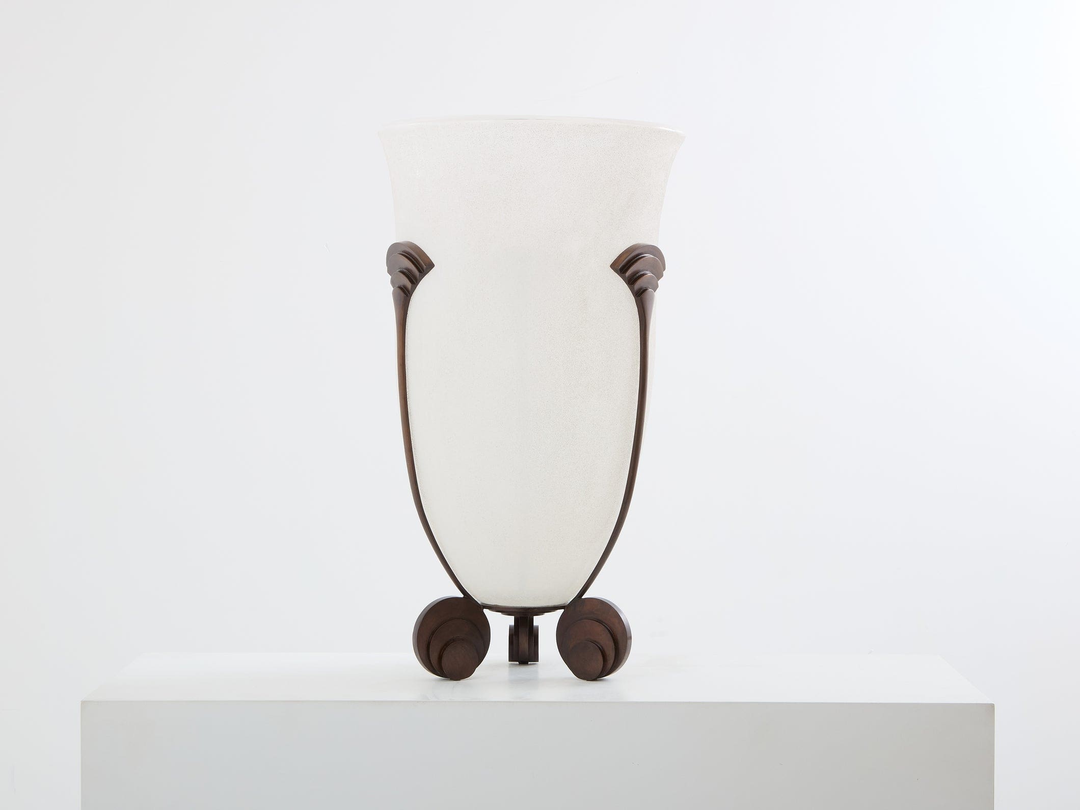 Grand vase Art Déco en verre dépoli de Karl Springer pour Seguso (1980)