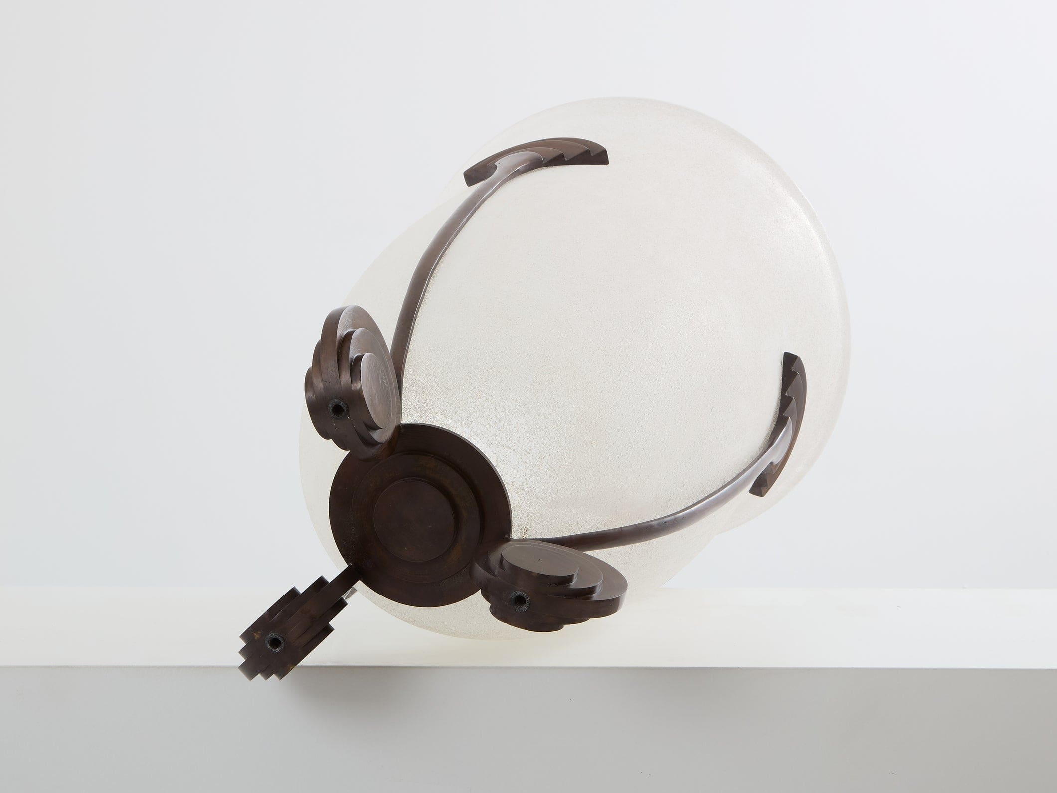 Grand vase Art Déco en verre dépoli de Karl Springer pour Seguso (1980)