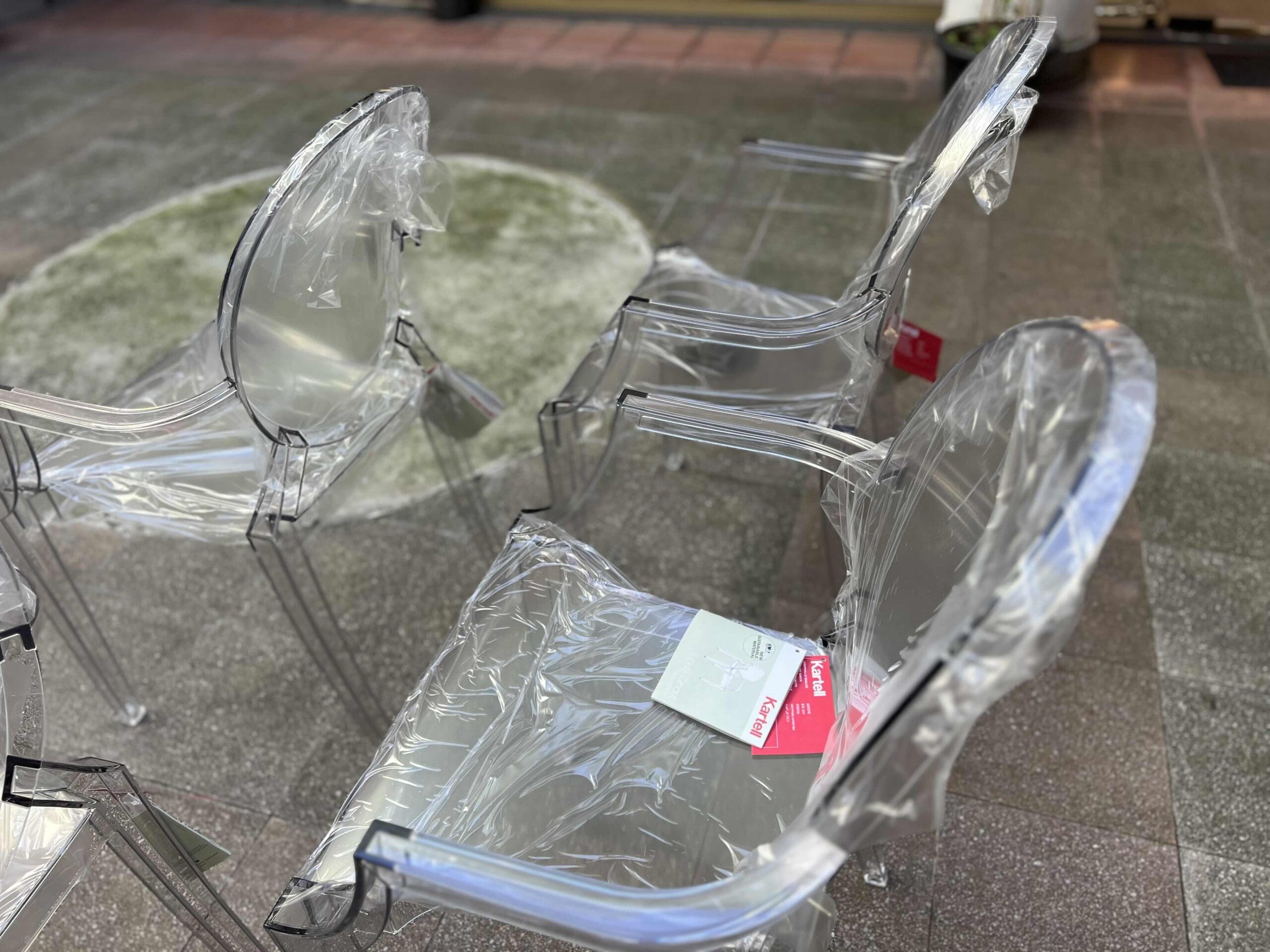 Lot de 4 chaises Louis Ghost Starck – Édition Kartell – Design iconique en polycarbonate