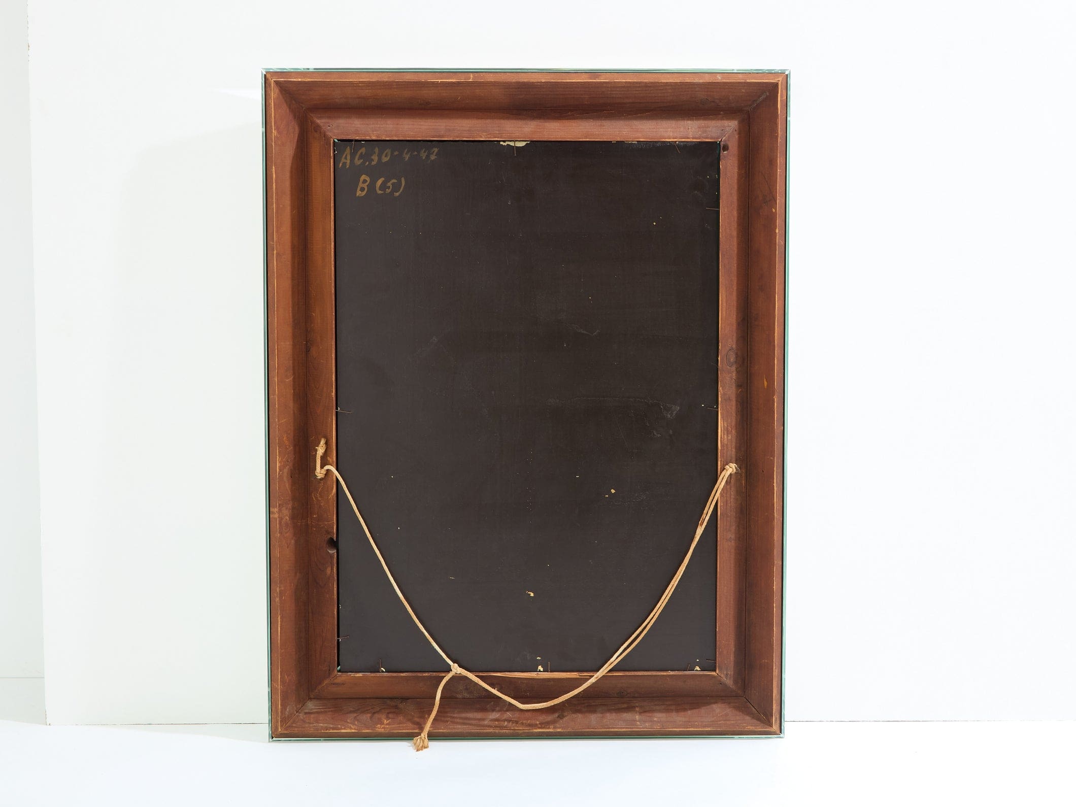 Miroir art déco à parclose Jacques Adnet, glace bombée, 1947