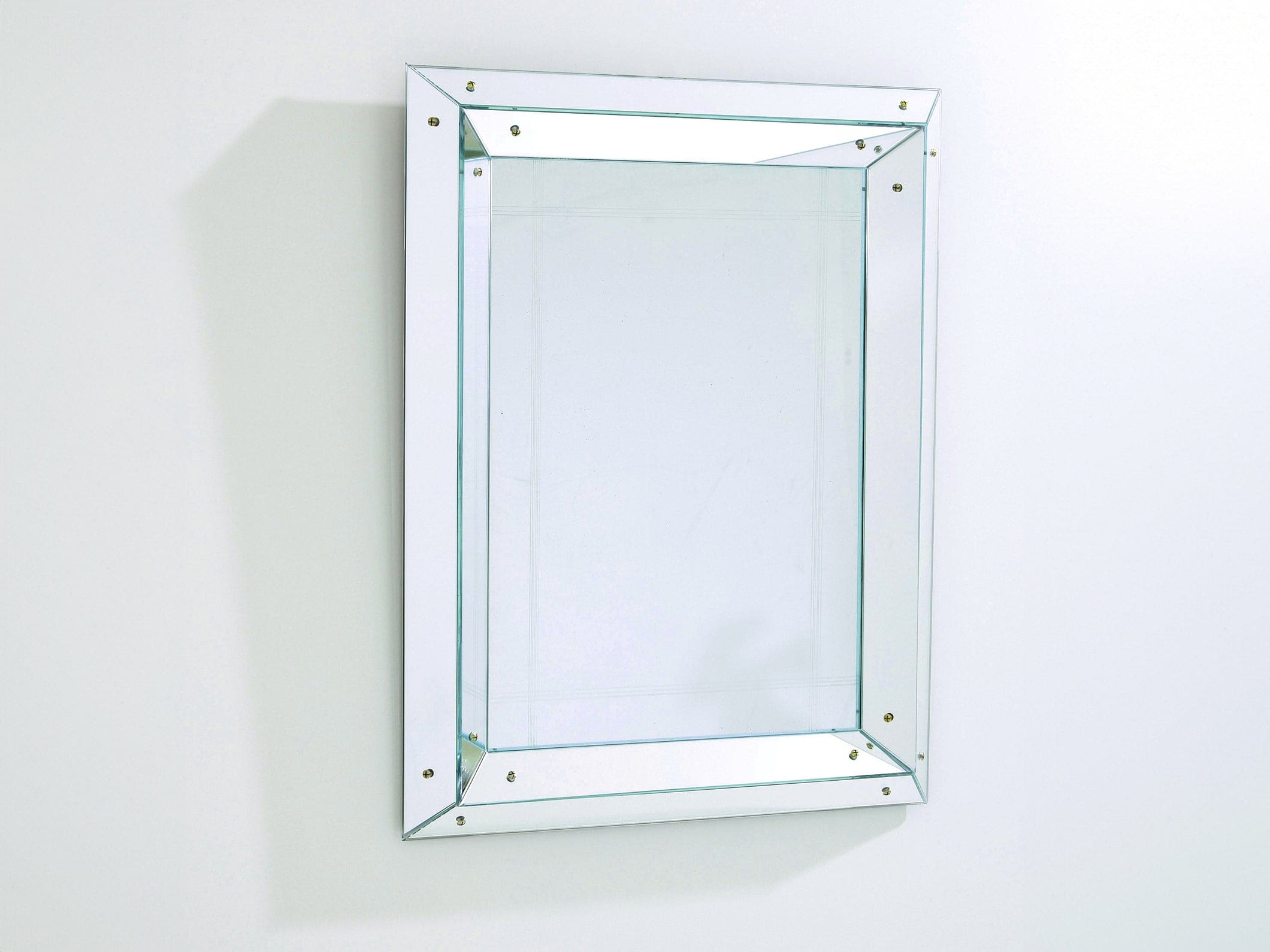 Miroir art déco à parclose Jacques Adnet, glace bombée, 1947