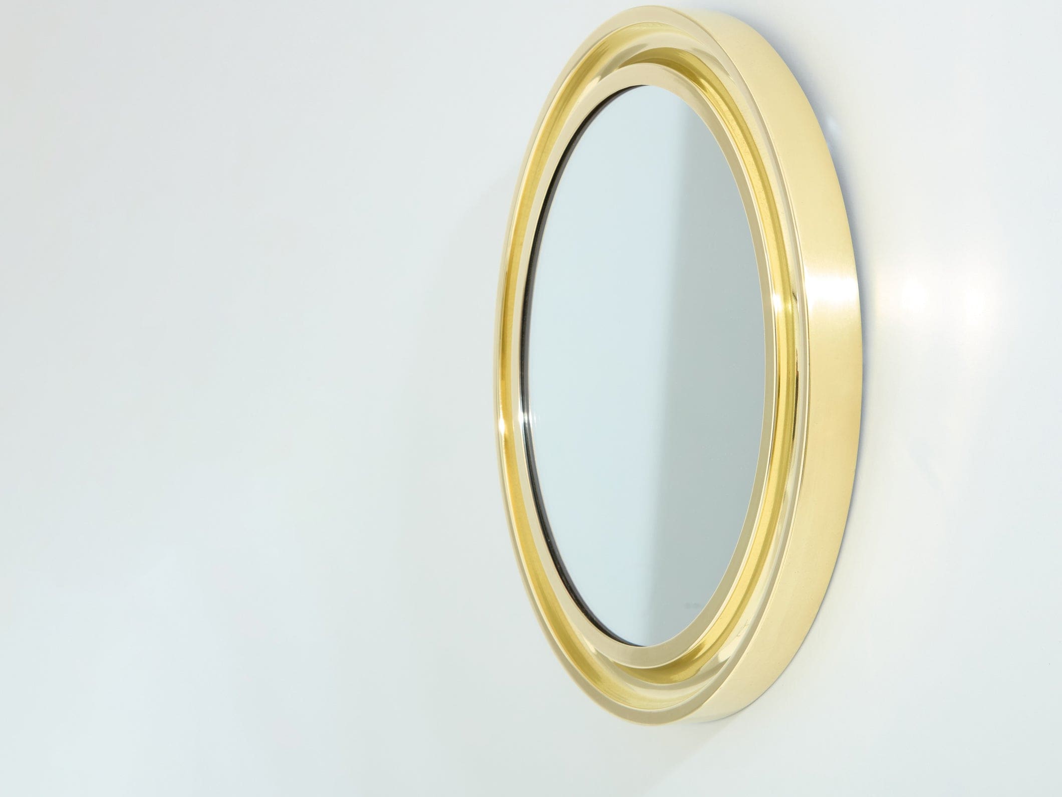 Miroir Rond en Laiton par Sergio Mazza pour Artemide, Modèle Narciso, Années 1960