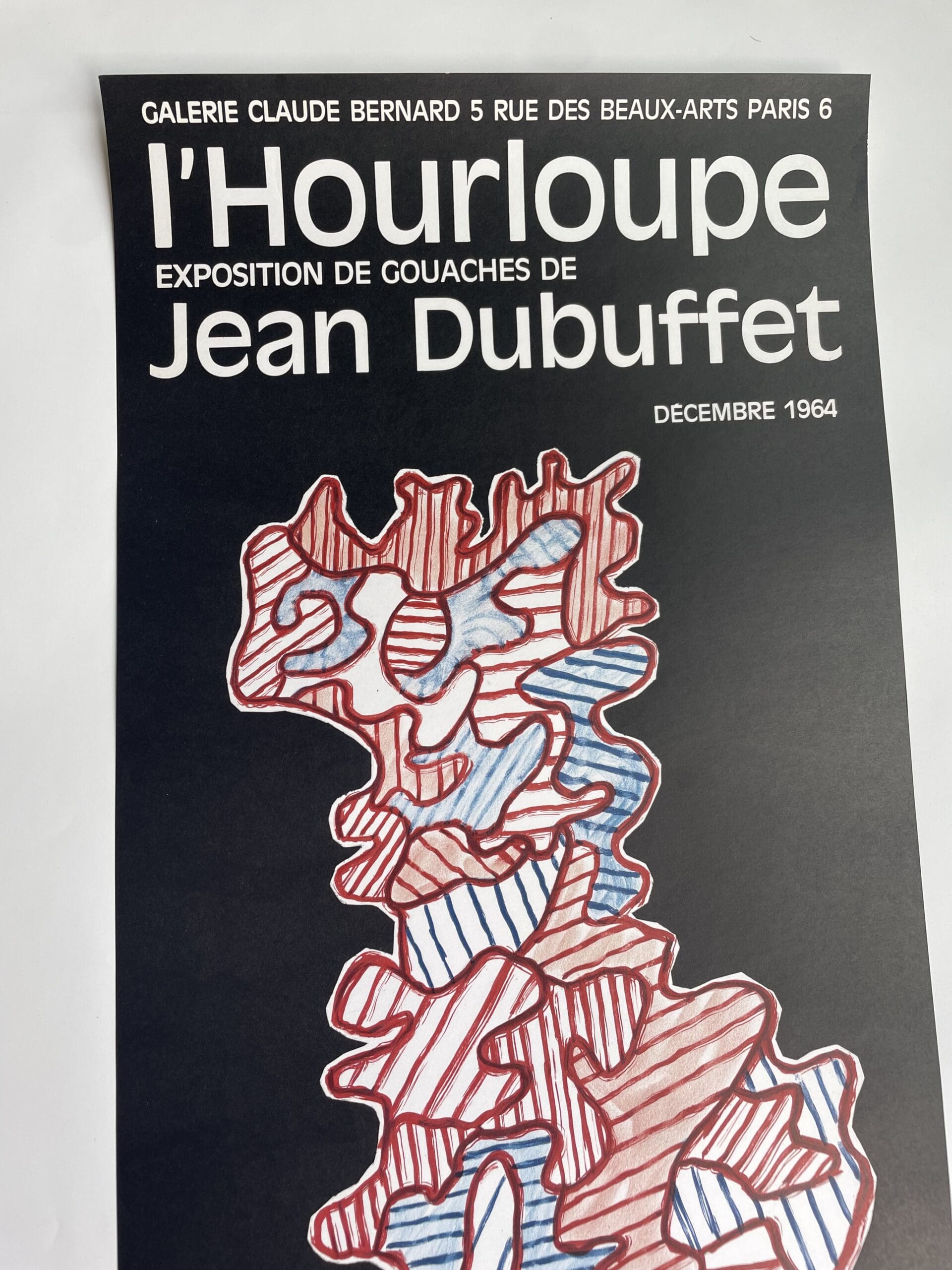 Affiche originale vintage Jean Dubuffet – Hourloupe, Galerie Claude Bernard (1964)