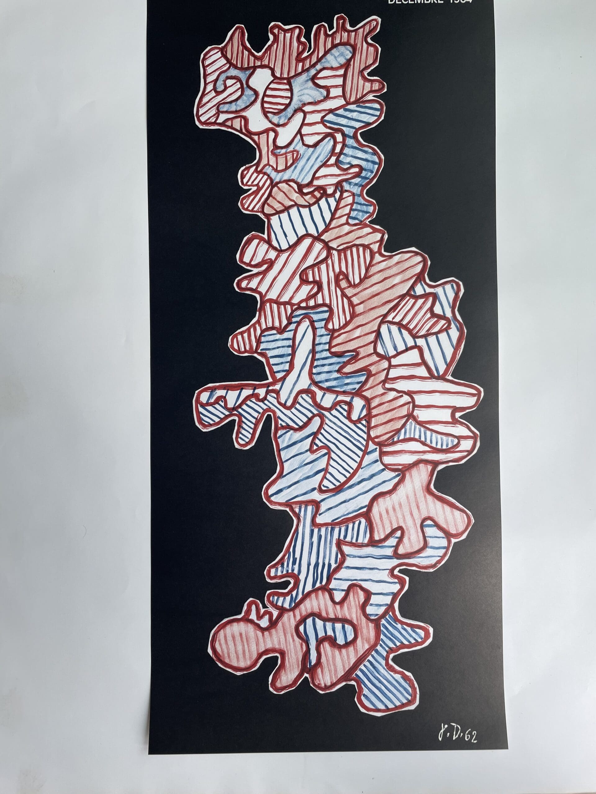 Affiche originale vintage Jean Dubuffet – Hourloupe, Galerie Claude Bernard (1964)