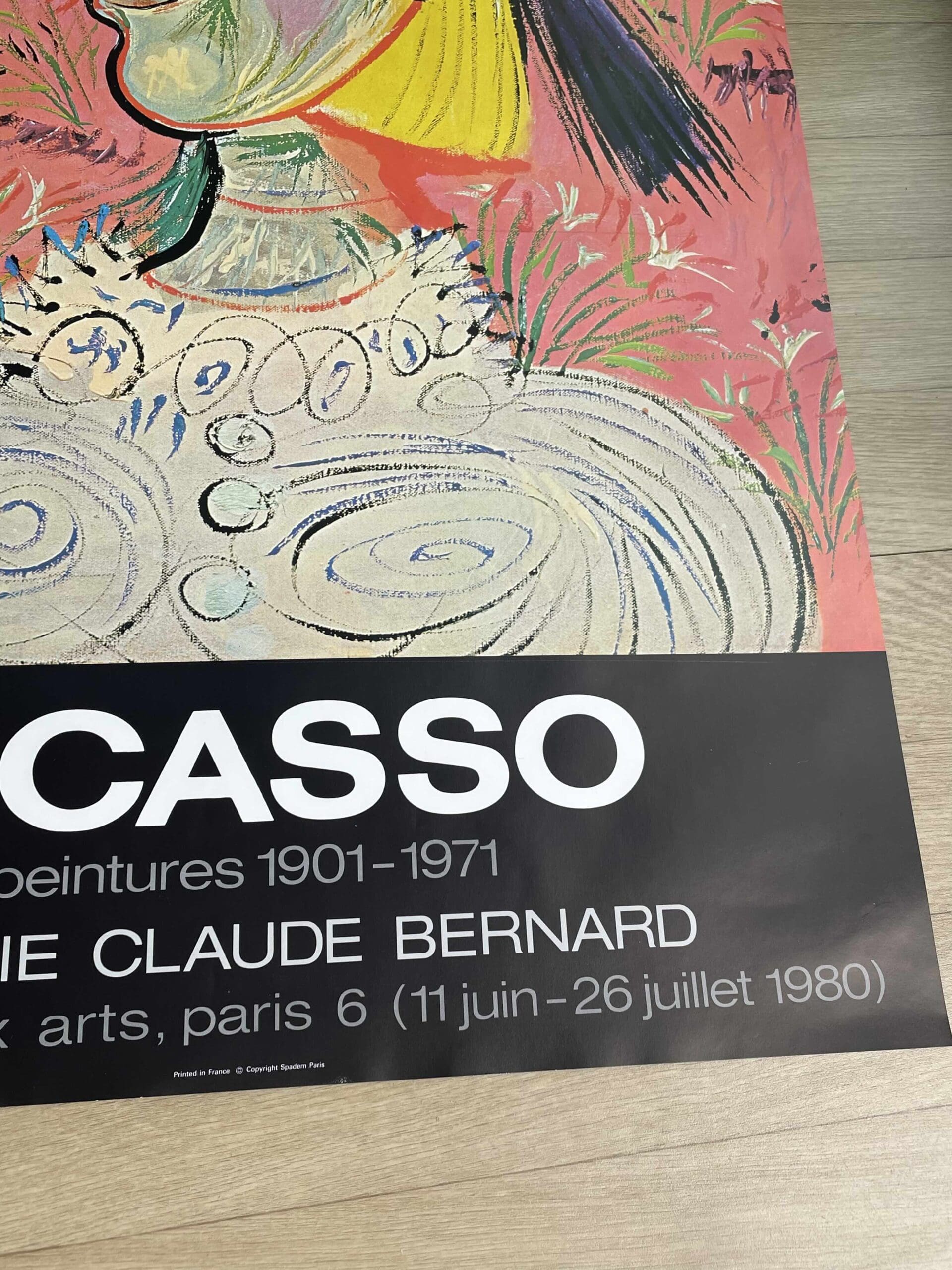 Affiche originale vintage Pablo Picasso – Peintures 1901-1971, Galerie Claude Bernard (1980)