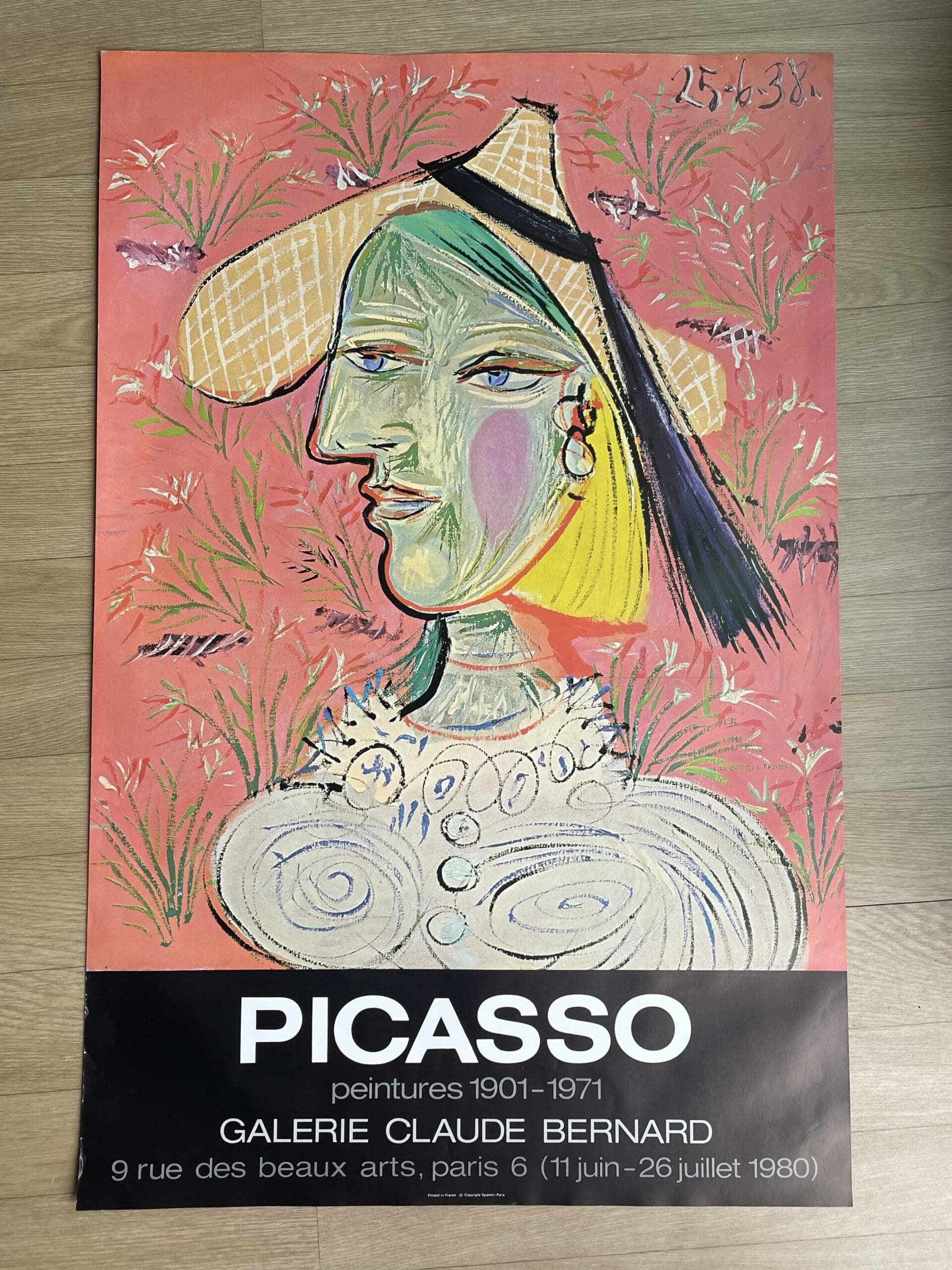 Affiche originale vintage Pablo Picasso – Peintures 1901-1971, Galerie Claude Bernard (1980)