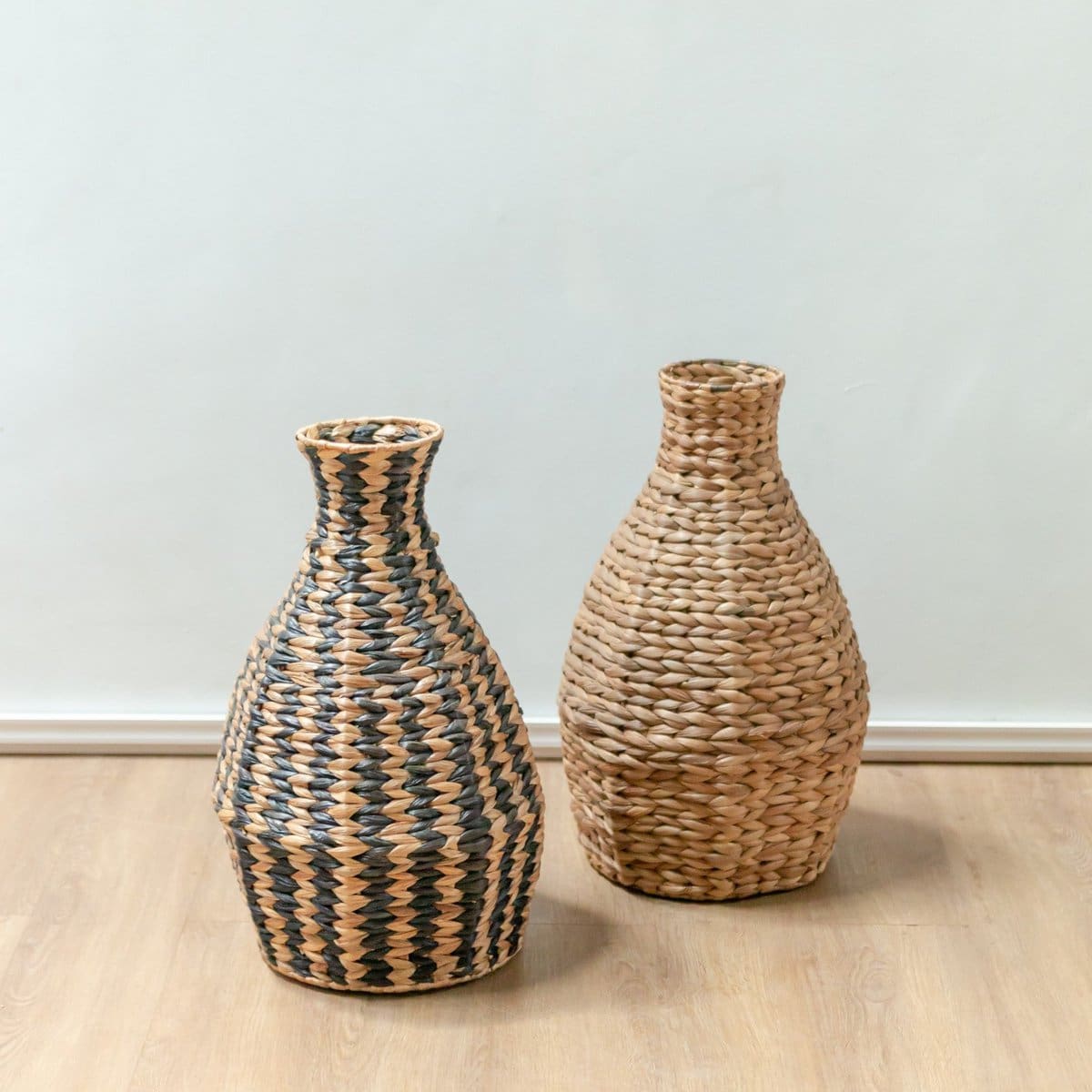 Vase en fibres naturelles – Dayana, grand modèle tressé à la main, style bohème chic