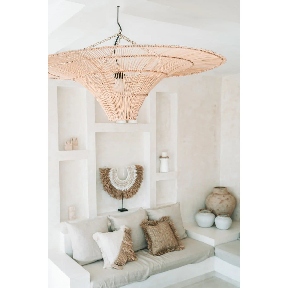 Suspension décorative en rotin – Modèle Ciel XL, création artisanale neuve d’Indonésie