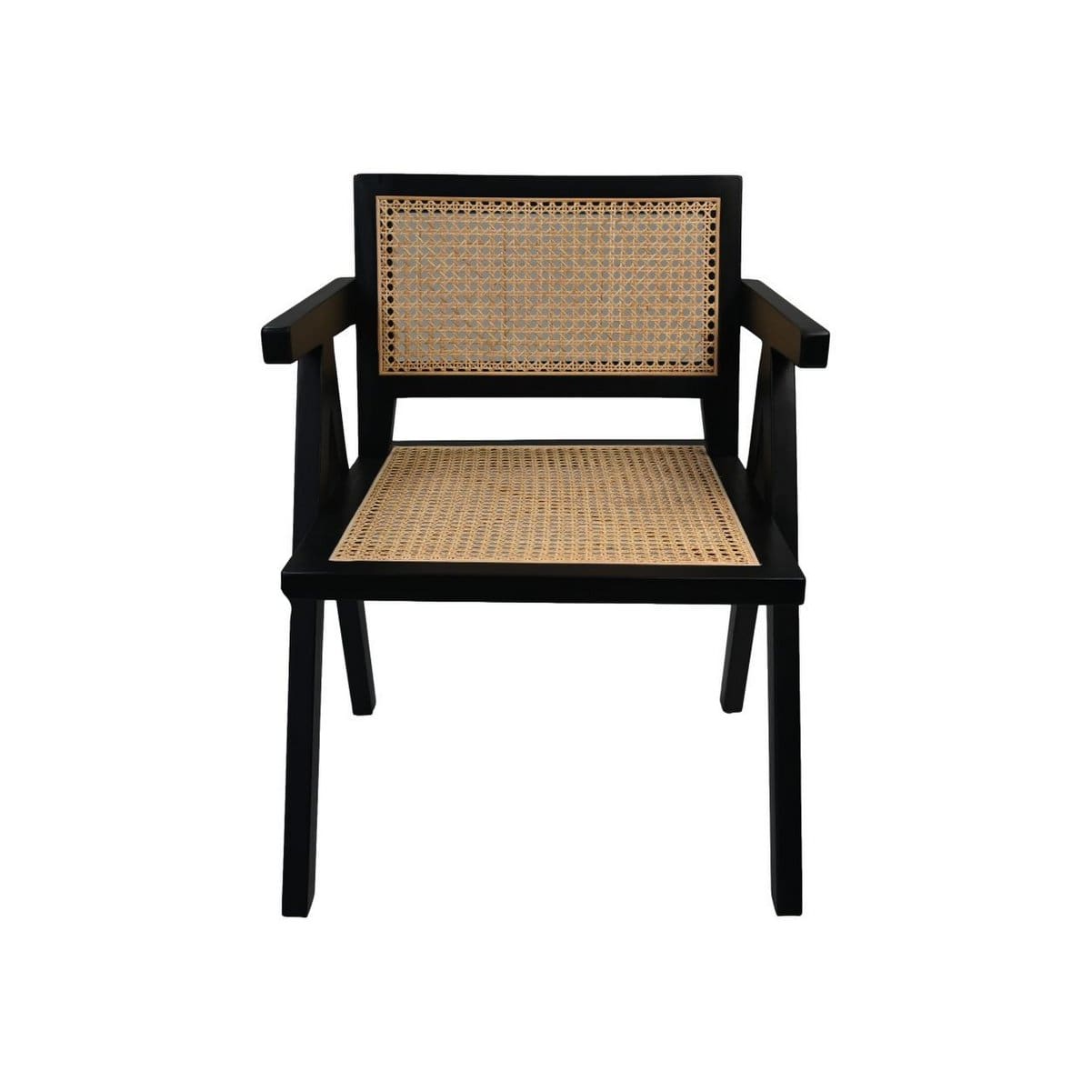 Fauteuil design – Équilibre naturel en mahonie et rotin signé HSM Collection (pièce neuve)