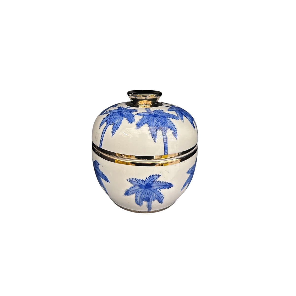 Vase en porcelaine avec bleu de Delft et cocotier (Pour Kitchen Home)