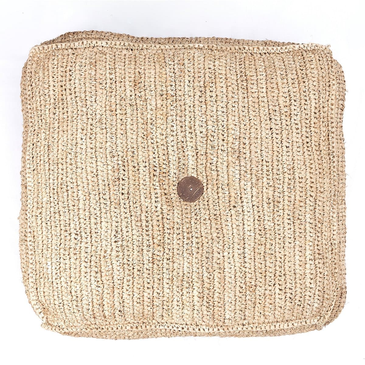 Pouf décoratif en raphia – Padar, design bohème tissé à la main (neuf)