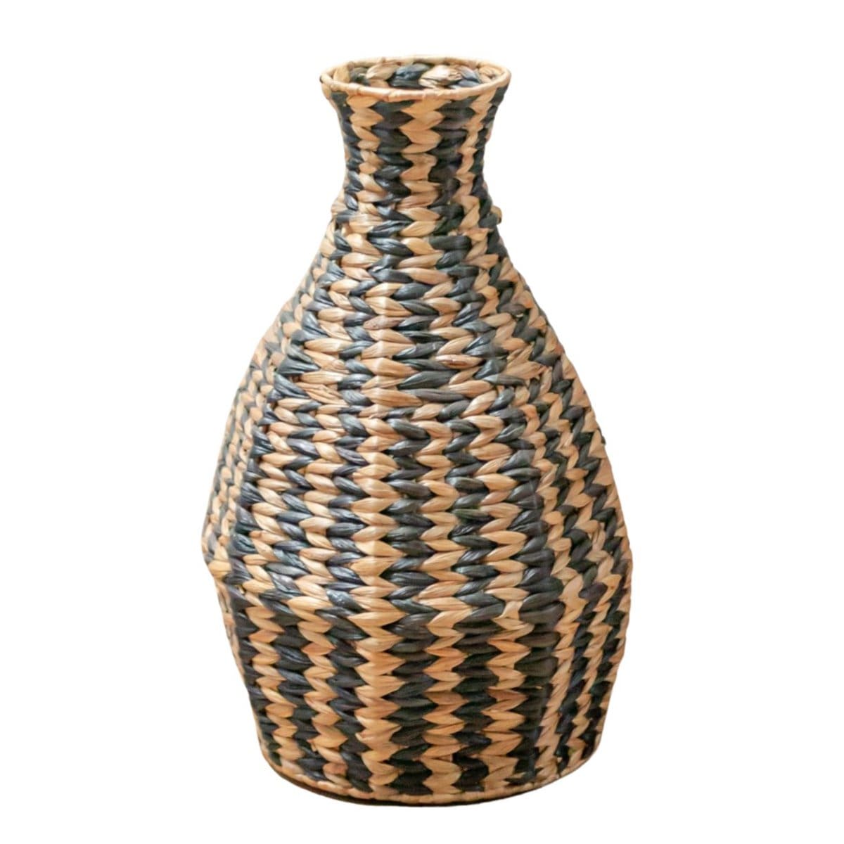 Vase en fibres naturelles – Dayana, grand modèle tressé à la main, style bohème chic