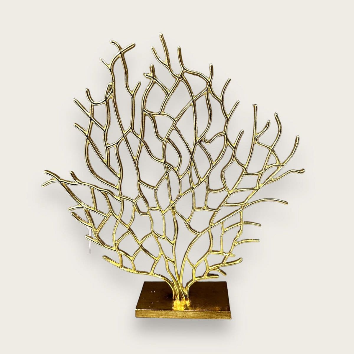 Sculpture décorative en fer doré – Design corail organique, pièce neuve