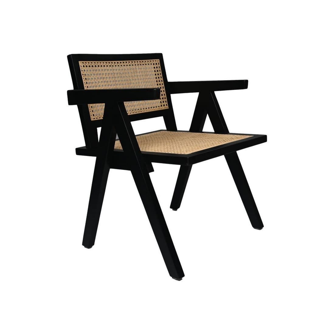 Fauteuil design – Équilibre naturel en mahonie et rotin signé HSM Collection (pièce neuve)